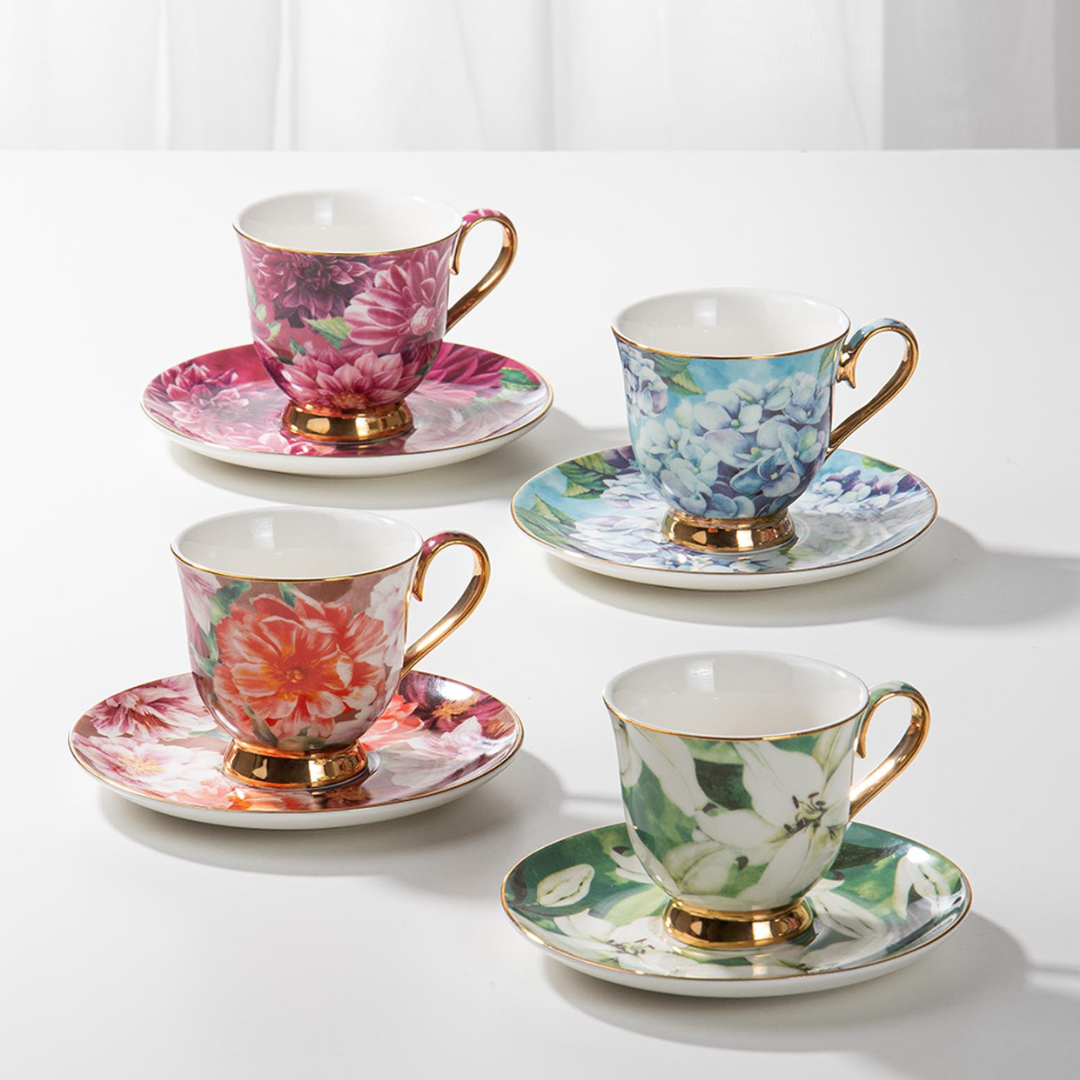 Ashdene Bold Blooms Peach Peony Cup & Saucer