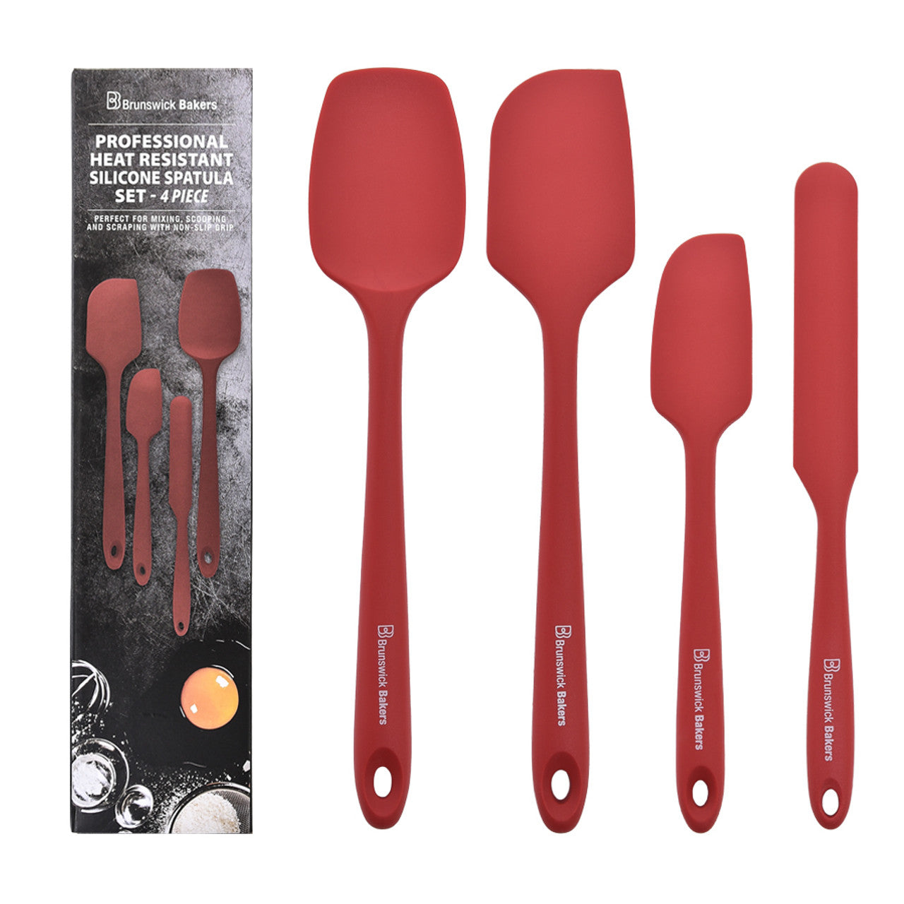 Brunswick Bakers 28cm Spatulas Red Set Of 4