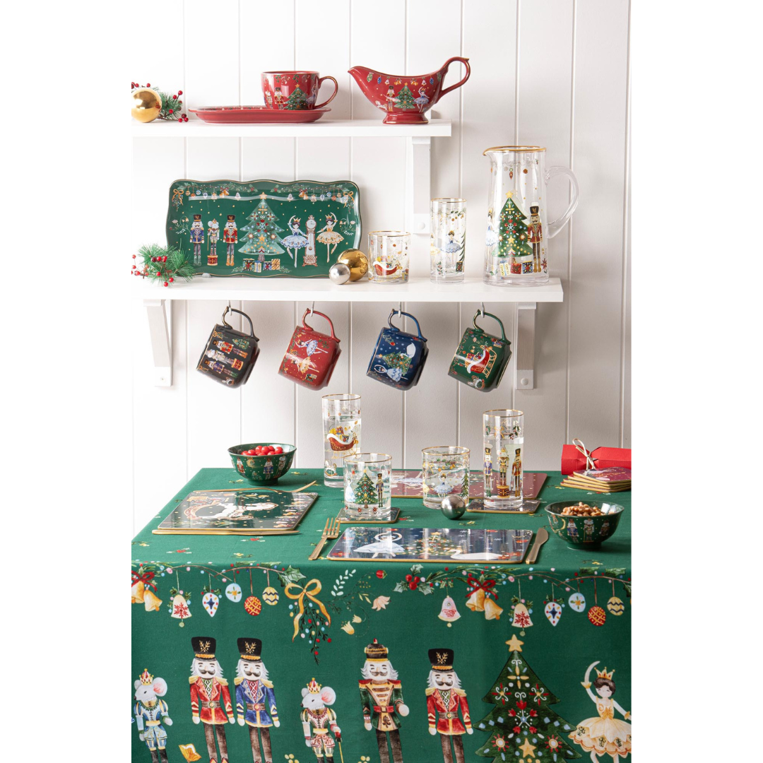 Ashdene Christmas Wonderland Burgundy Mug & Plate Set