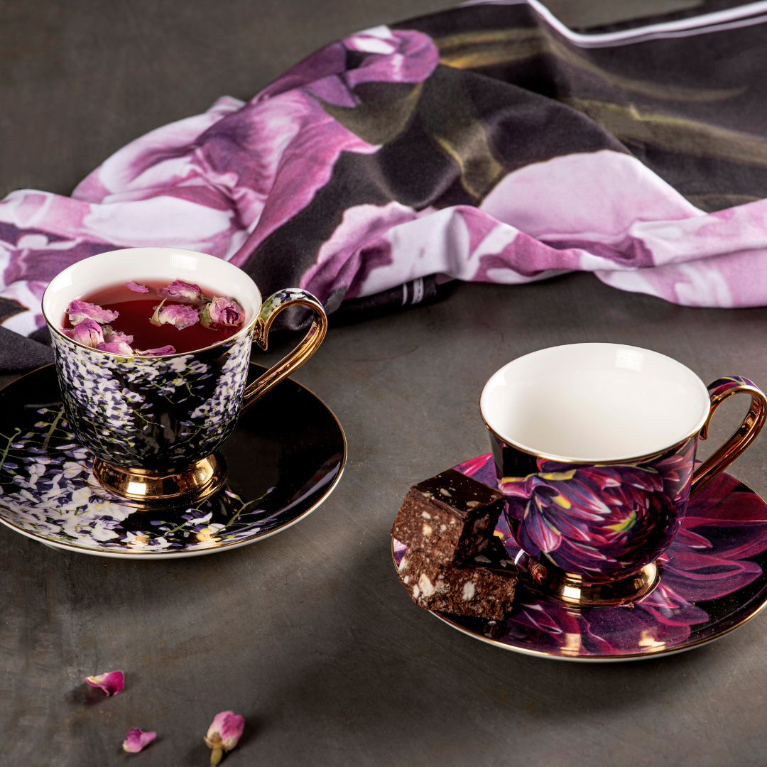Ashdene Dark Florals Wisteria Cup & Saucer