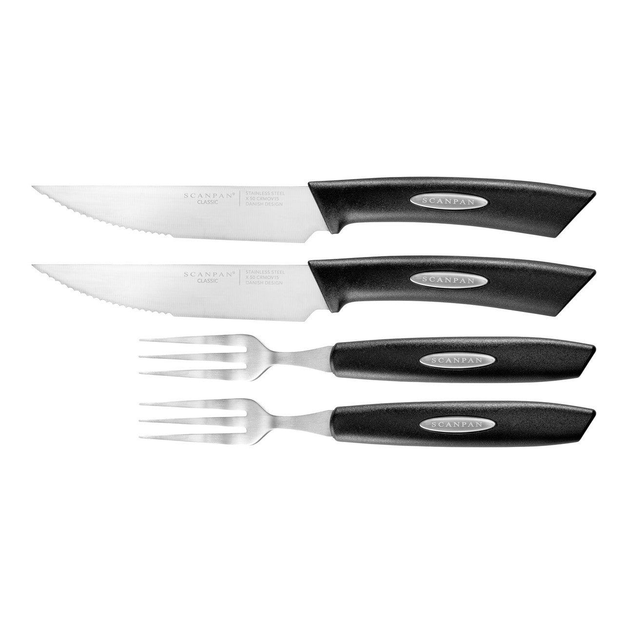 Scanpan Classic 4 Piece Set - Texas Steak Knife & Fork