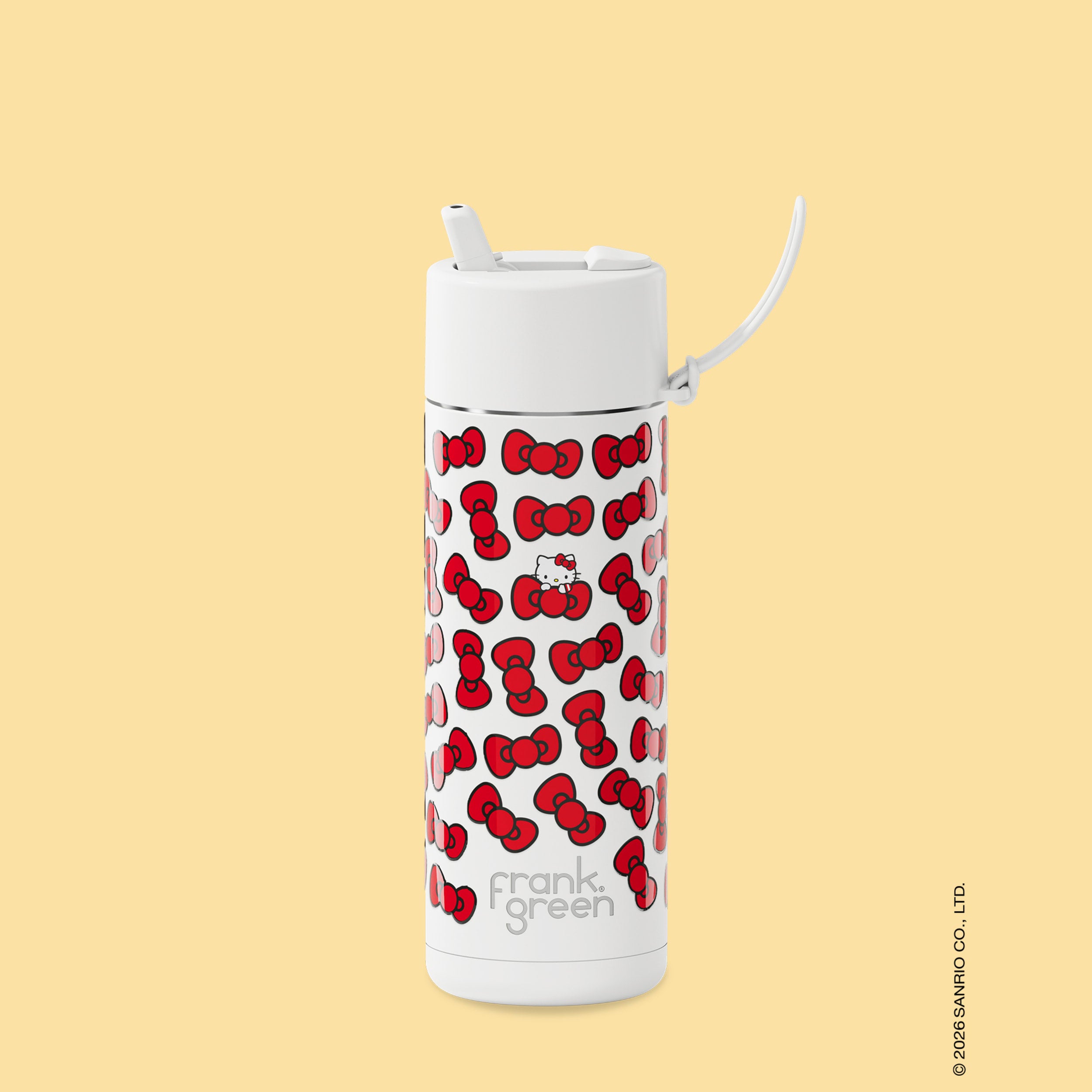 frank green 20oz Reusable Bottle Hello Kitty with Flip Straw Lid (Bow Edition)