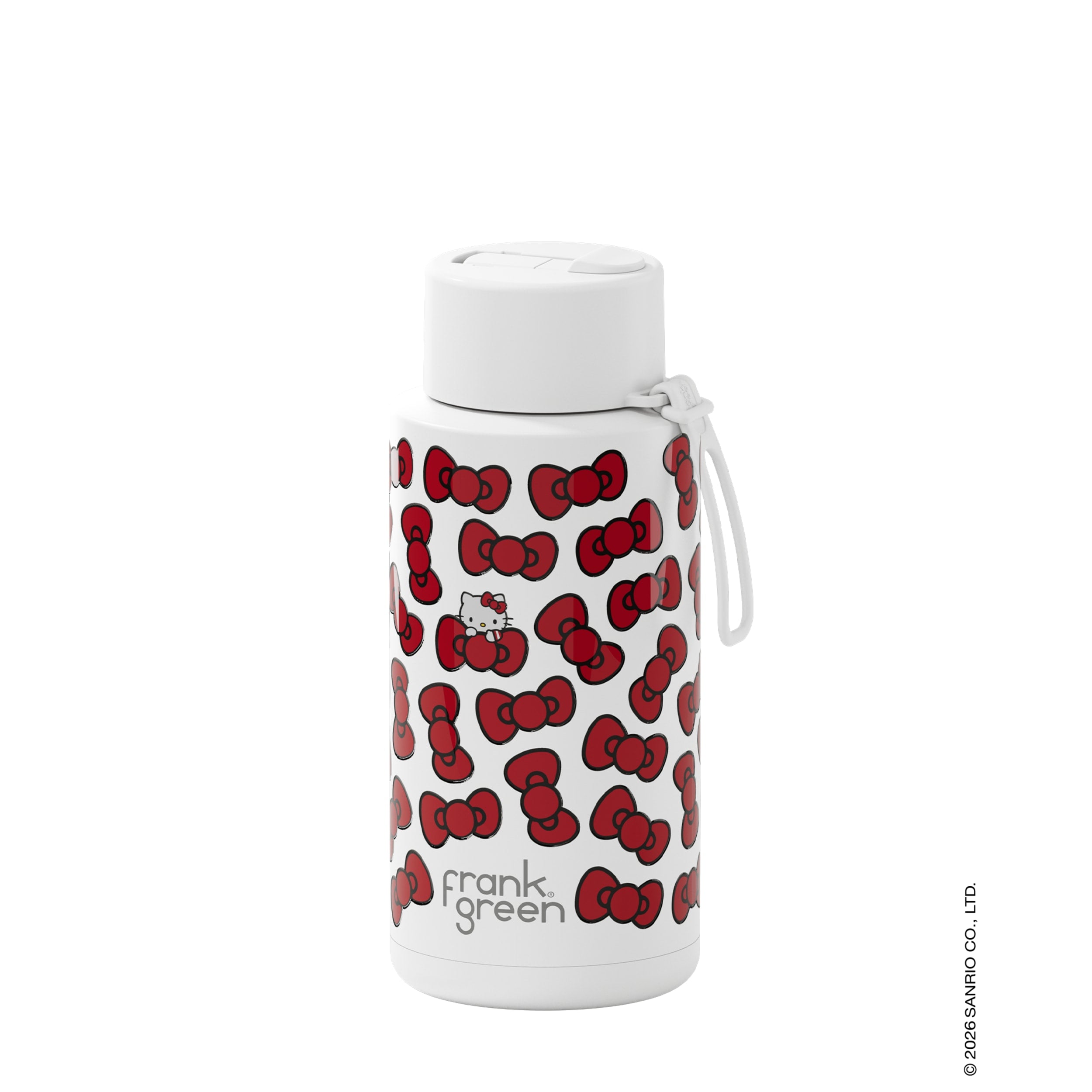 frank green 34oz Reusable Bottle Hello Kitty with Flip Straw Lid (Bow Edition)