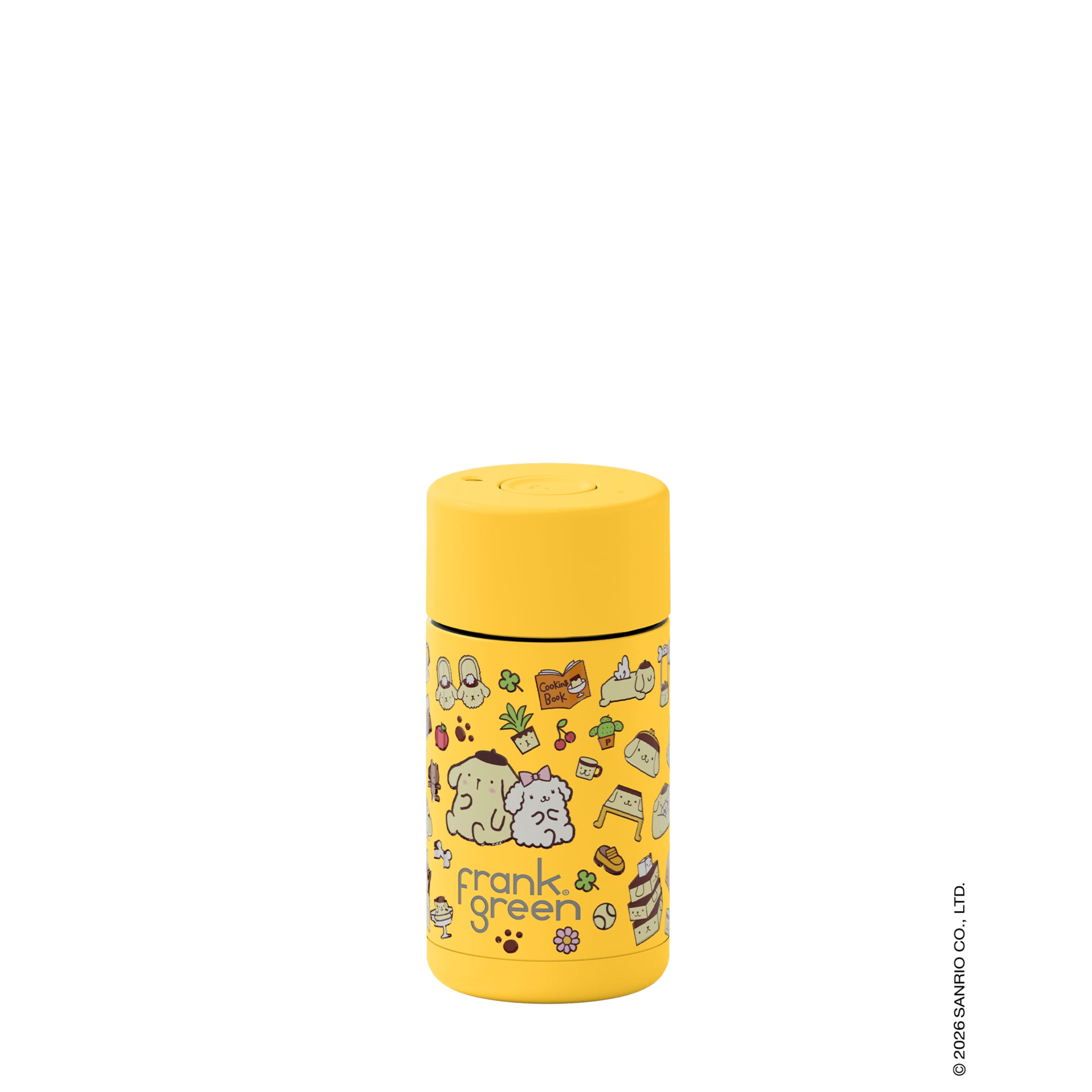 frank green 12oz Ceramic Reusable Cup PomPomPurin with Push Button Lid