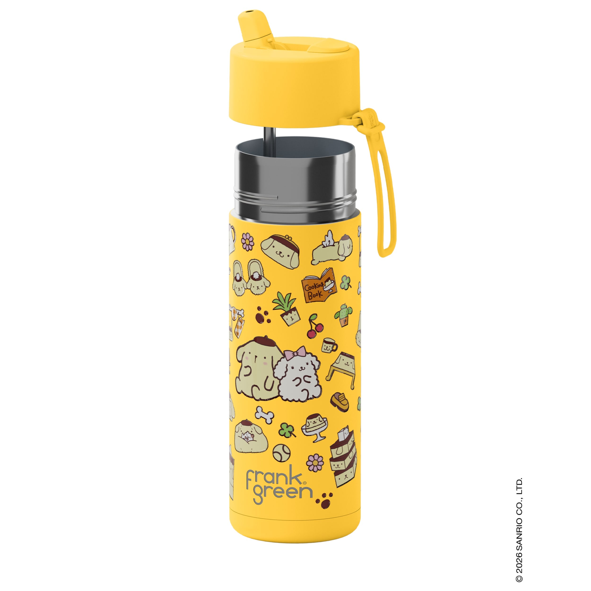 frank green 20oz Reusable Bottle PomPomPurin with Flip Straw Lid