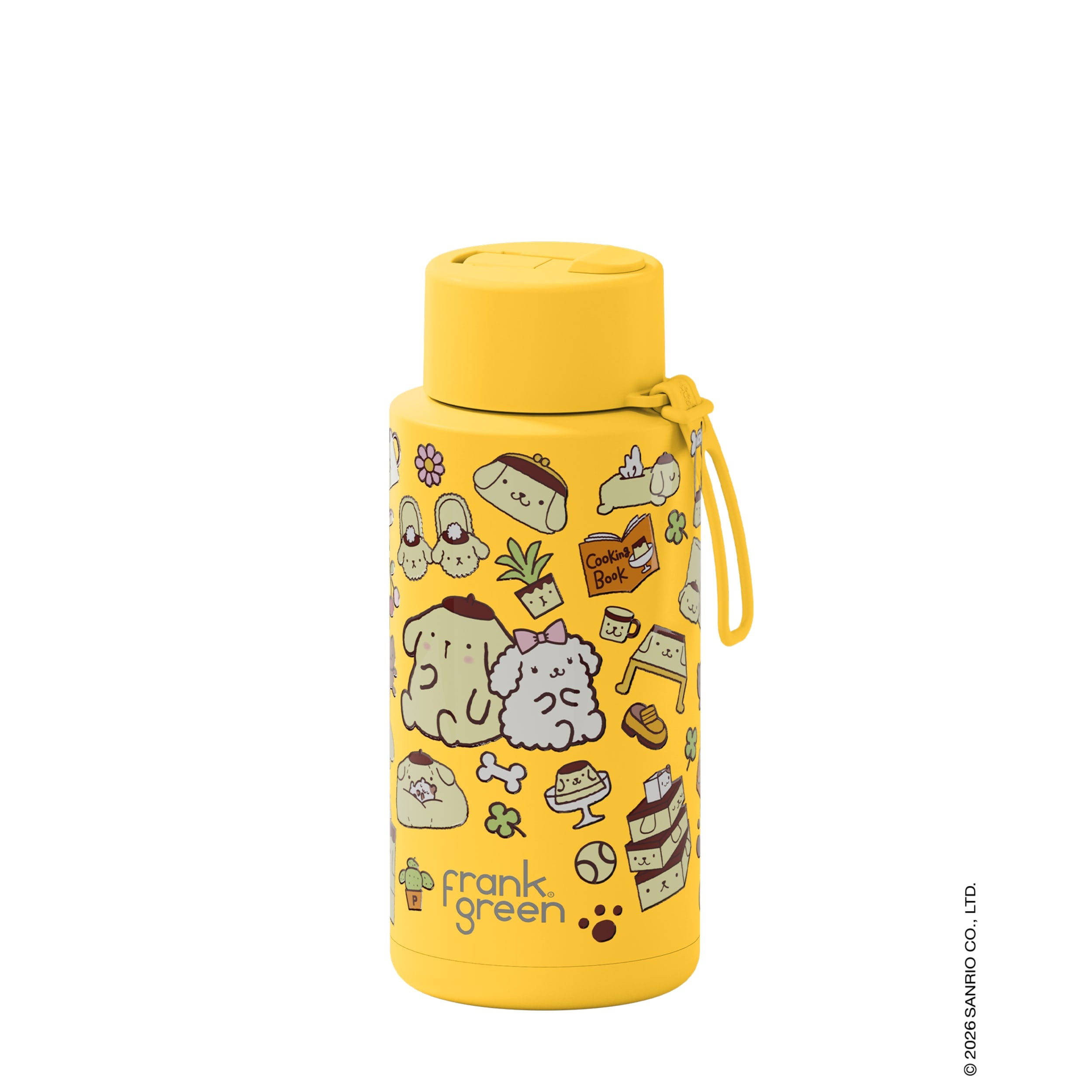 frank green 34oz Reusable Bottle PomPomPurin with Flip Straw Lid