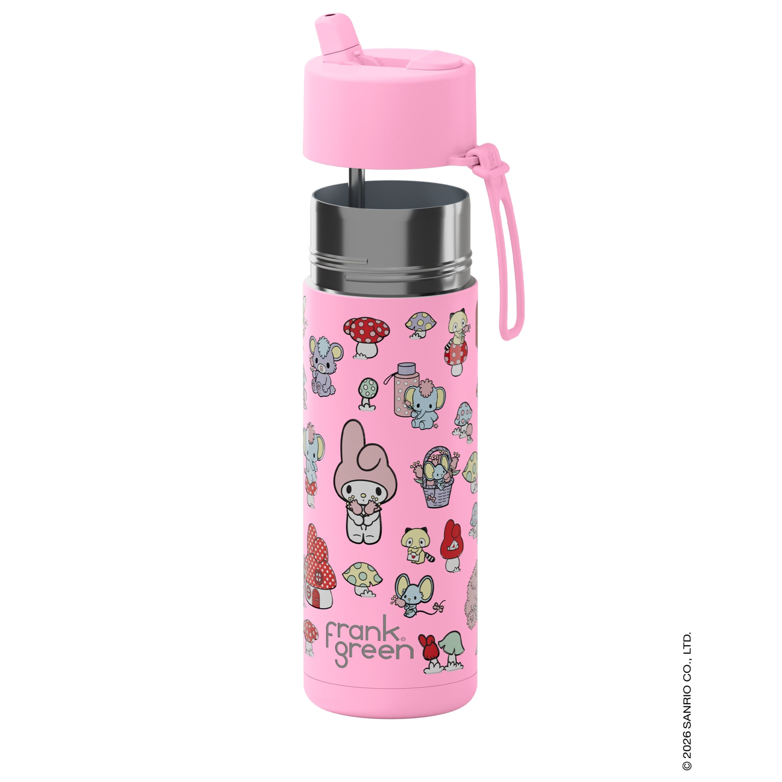 frank green 20oz Reusable Bottle My Melody with Flip Straw Lid