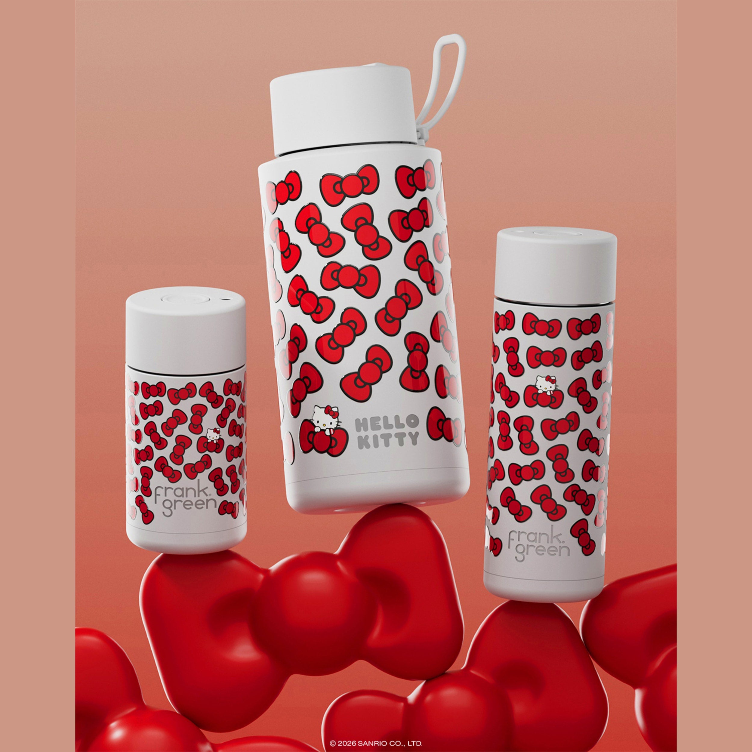frank green 20oz Reusable Bottle Hello Kitty with Flip Straw Lid (Bow Edition)