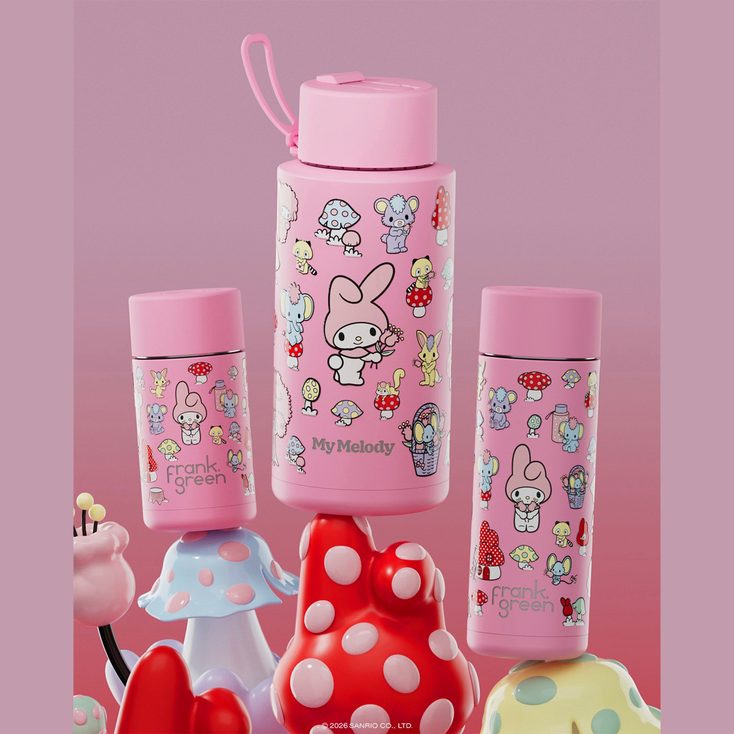 frank green 12oz Ceramic Reusable Cup My Melody with Push Button Lid