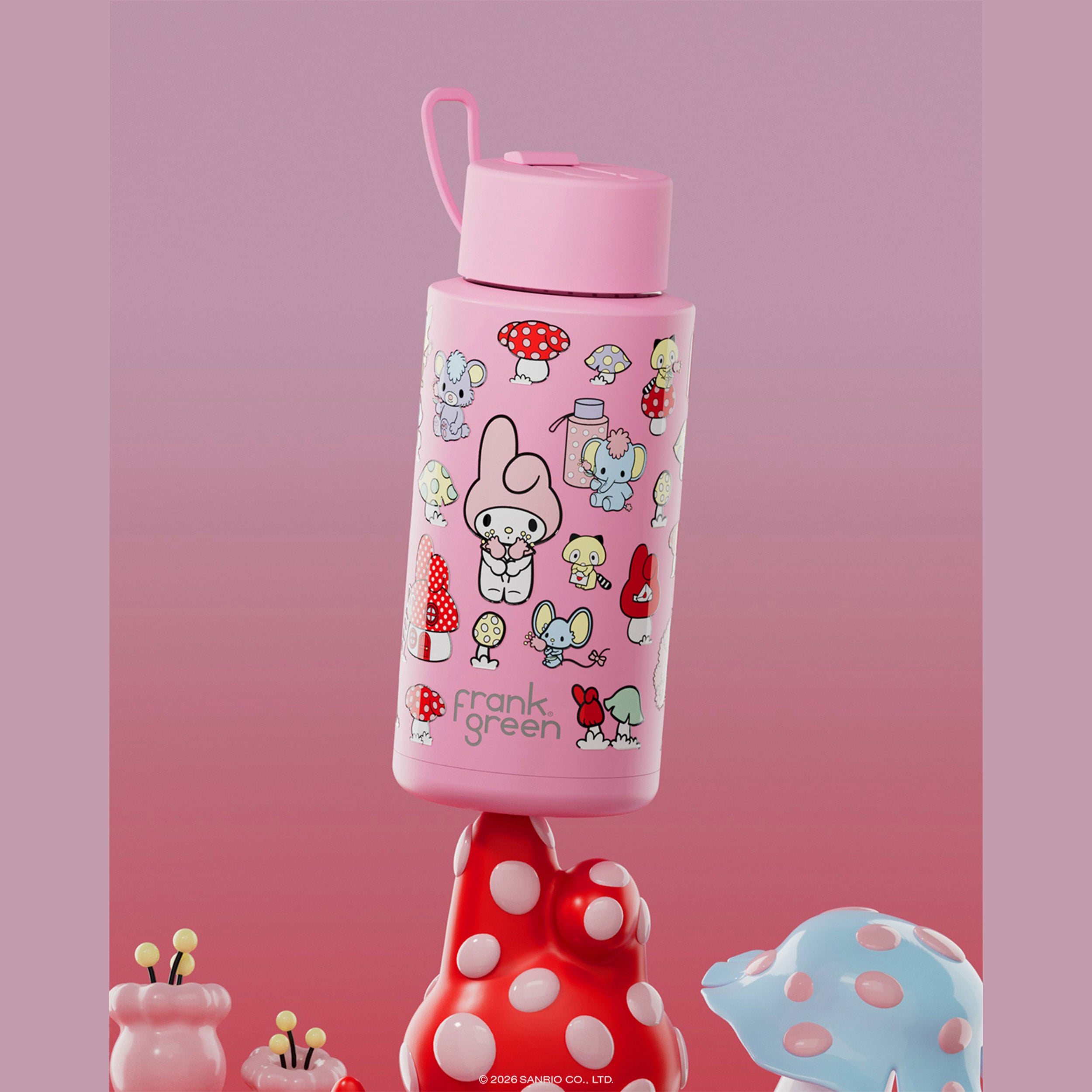 frank green 34oz Reusable Bottle My Melody with Flip Straw Lid
