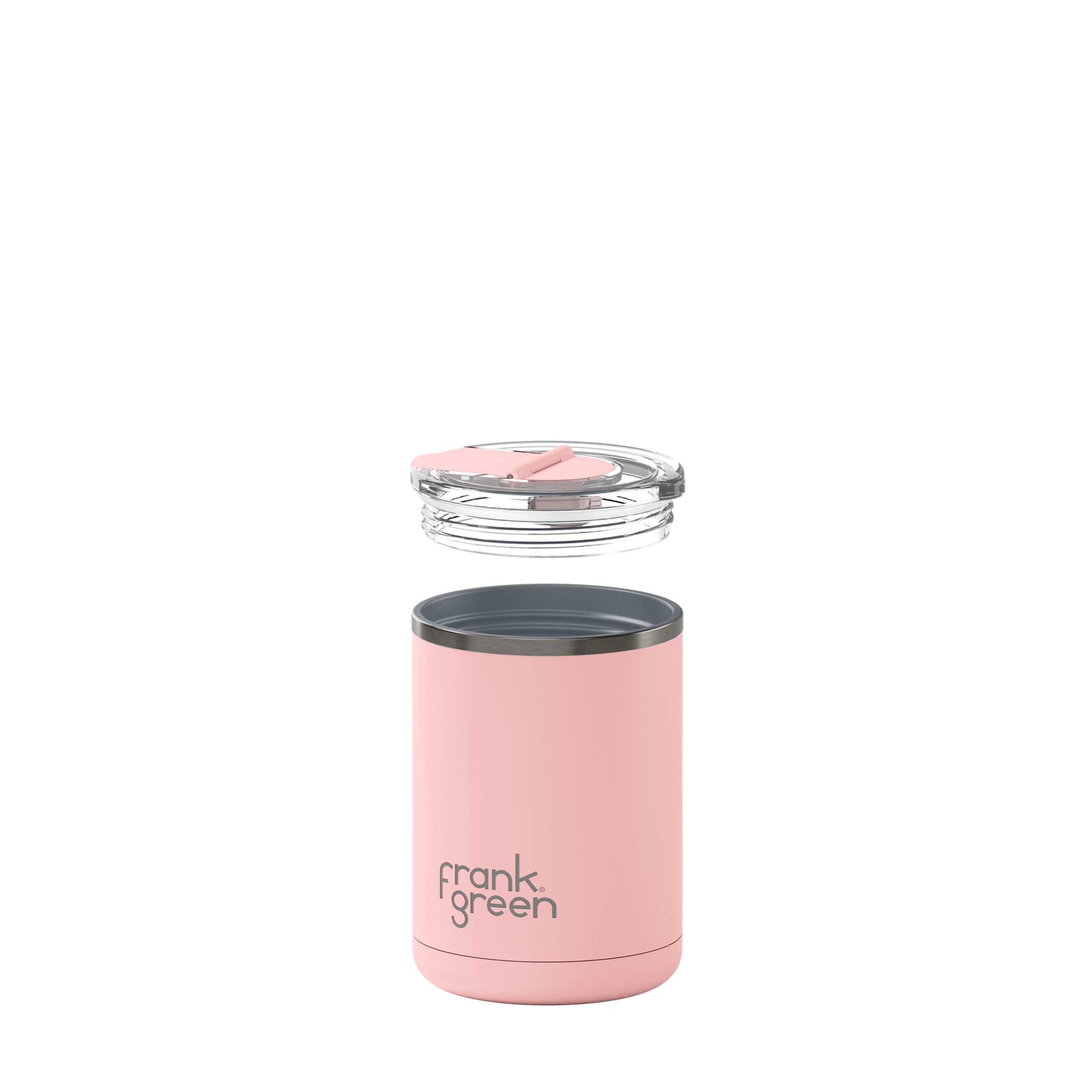 frank green 12oz Ceramic Coffee Cup with Hinged Screw Lid - Blushed