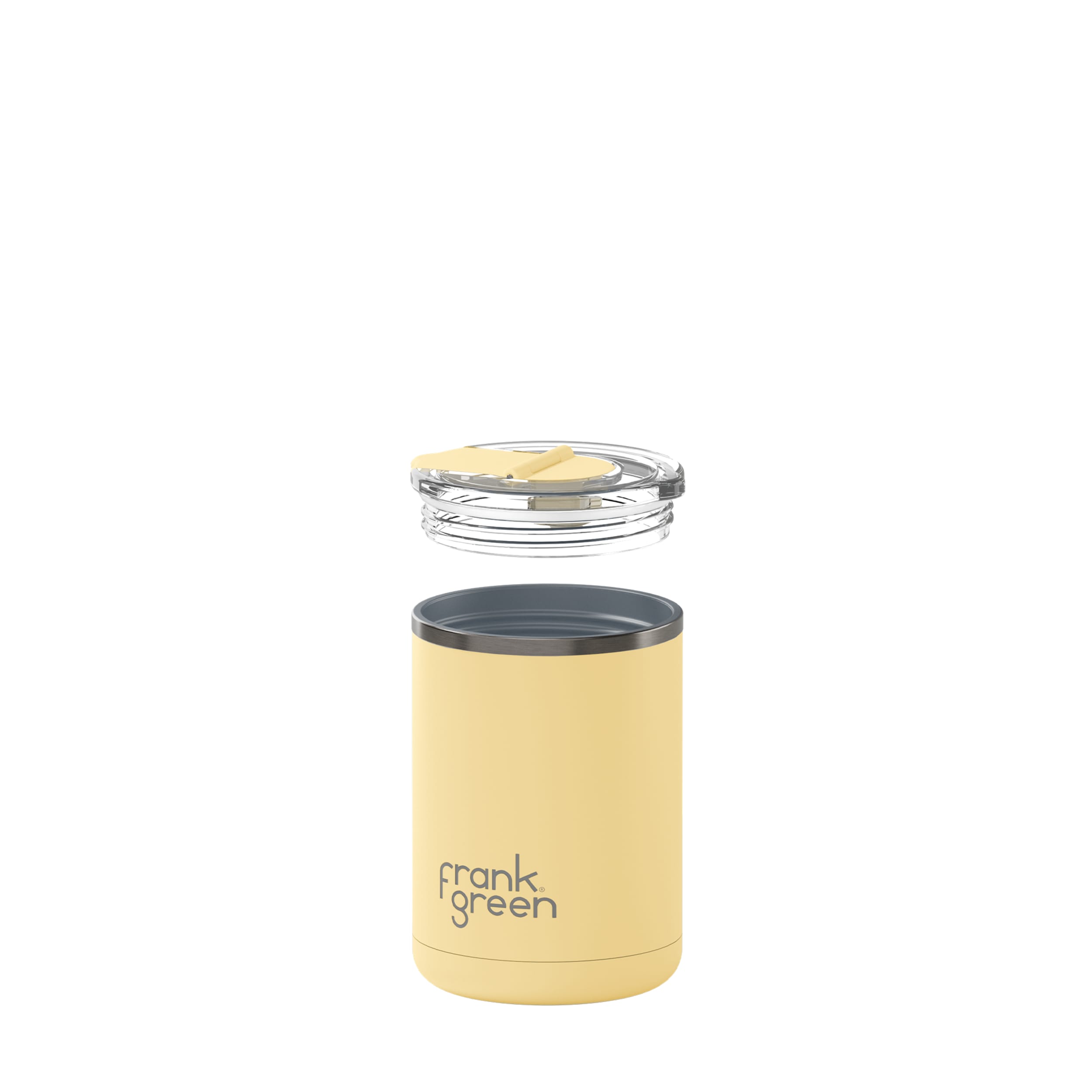 frank green 12oz Ceramic Coffee Cup with Hinged Screw Lid - Buttermilk