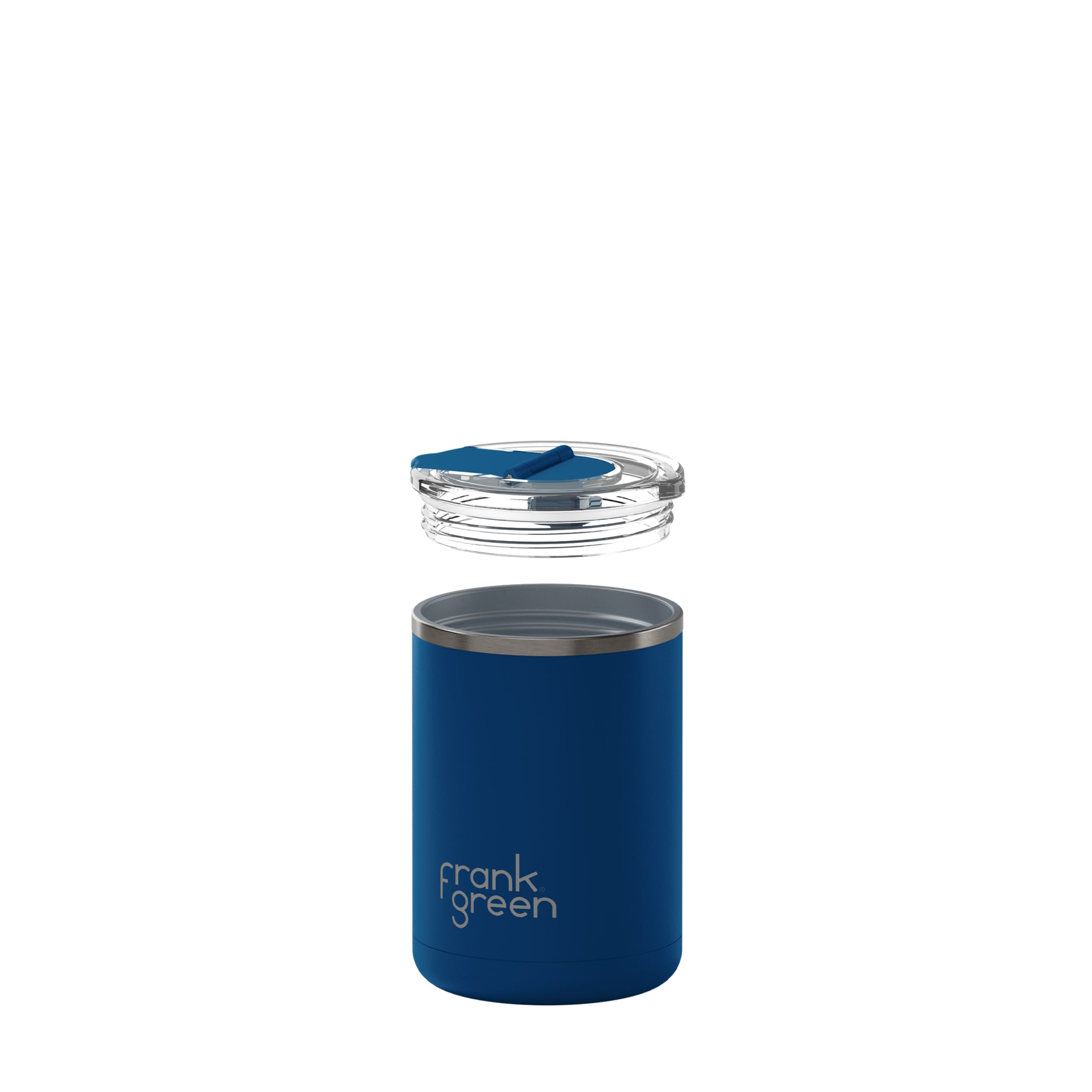 frank green 12oz Ceramic Coffee Cup with Hinged Screw Lid - Deep Ocean