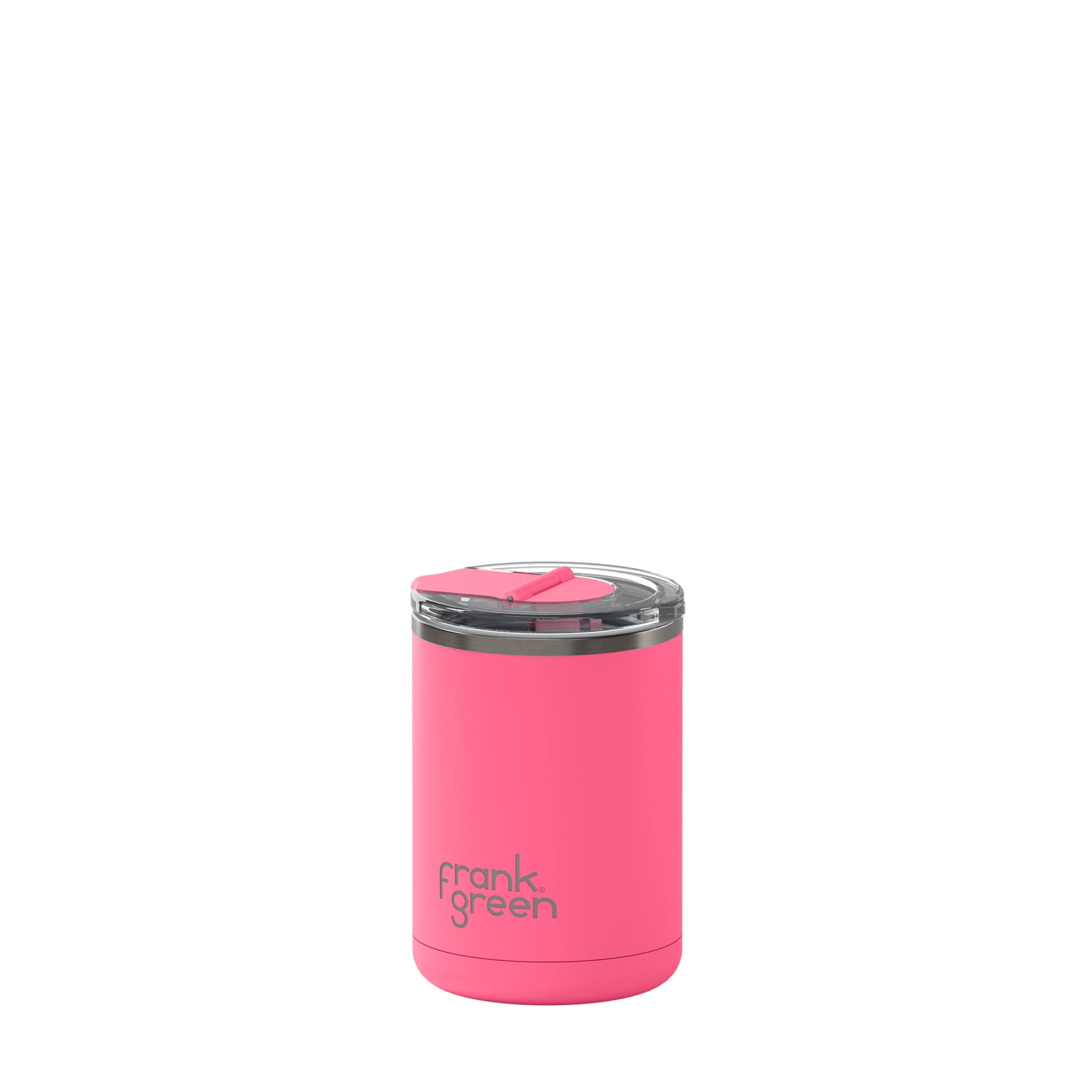 frank green 12oz Ceramic Coffee Cup with Hinged Screw Lid - Bubblegum Blast