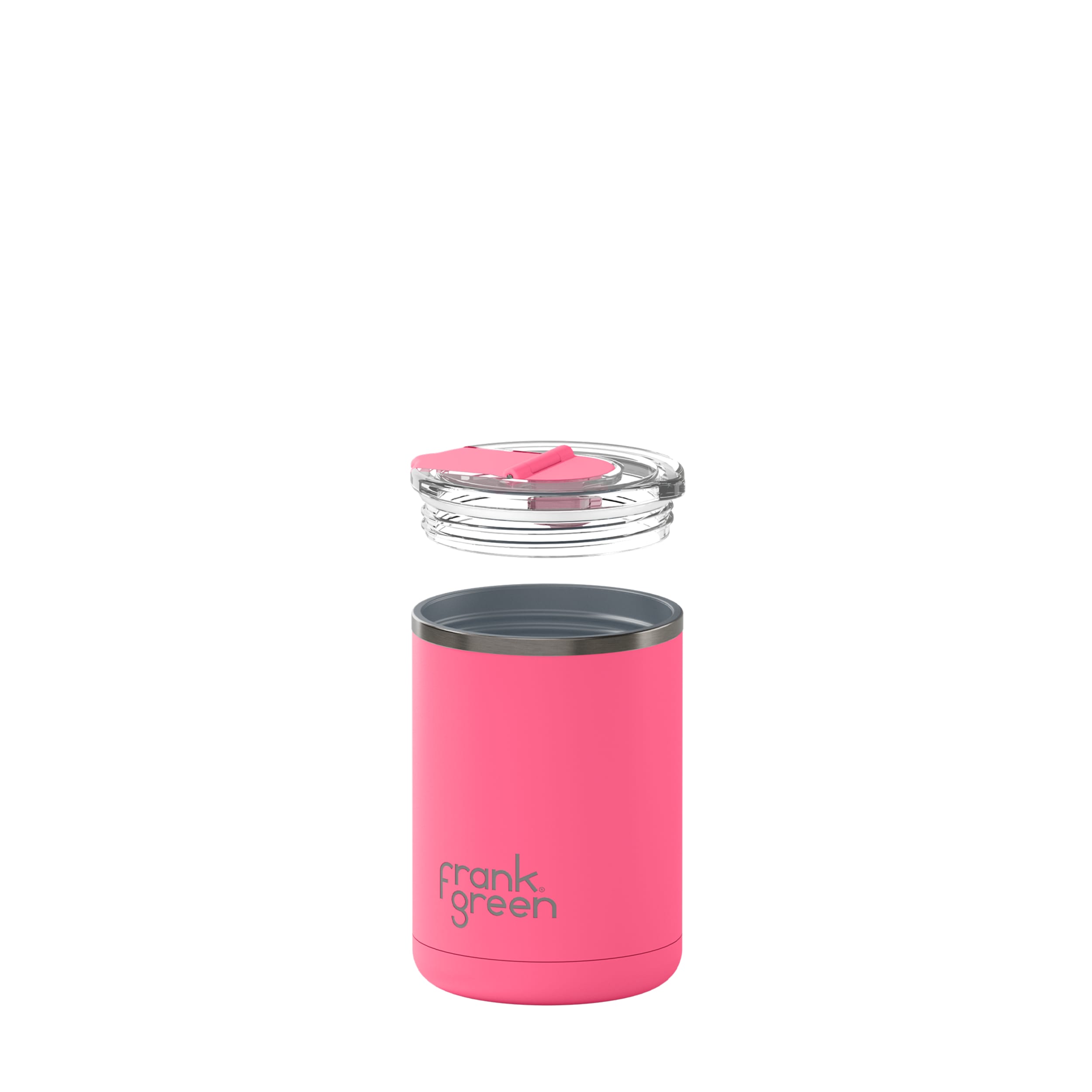 frank green 12oz Ceramic Coffee Cup with Hinged Screw Lid - Bubblegum Blast