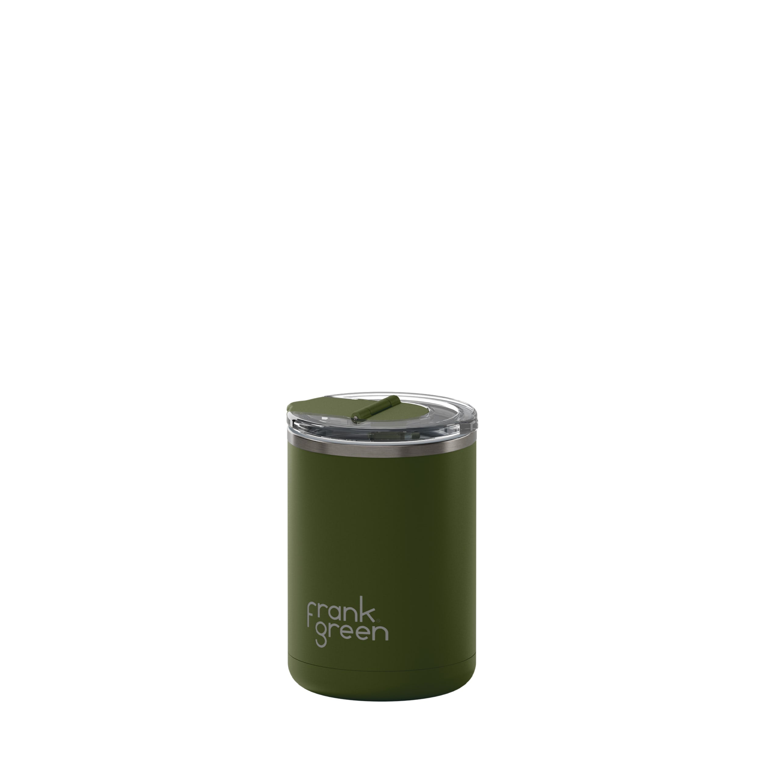 frank green 12oz Ceramic Coffee Cup with Hinged Screw Lid - Khaki