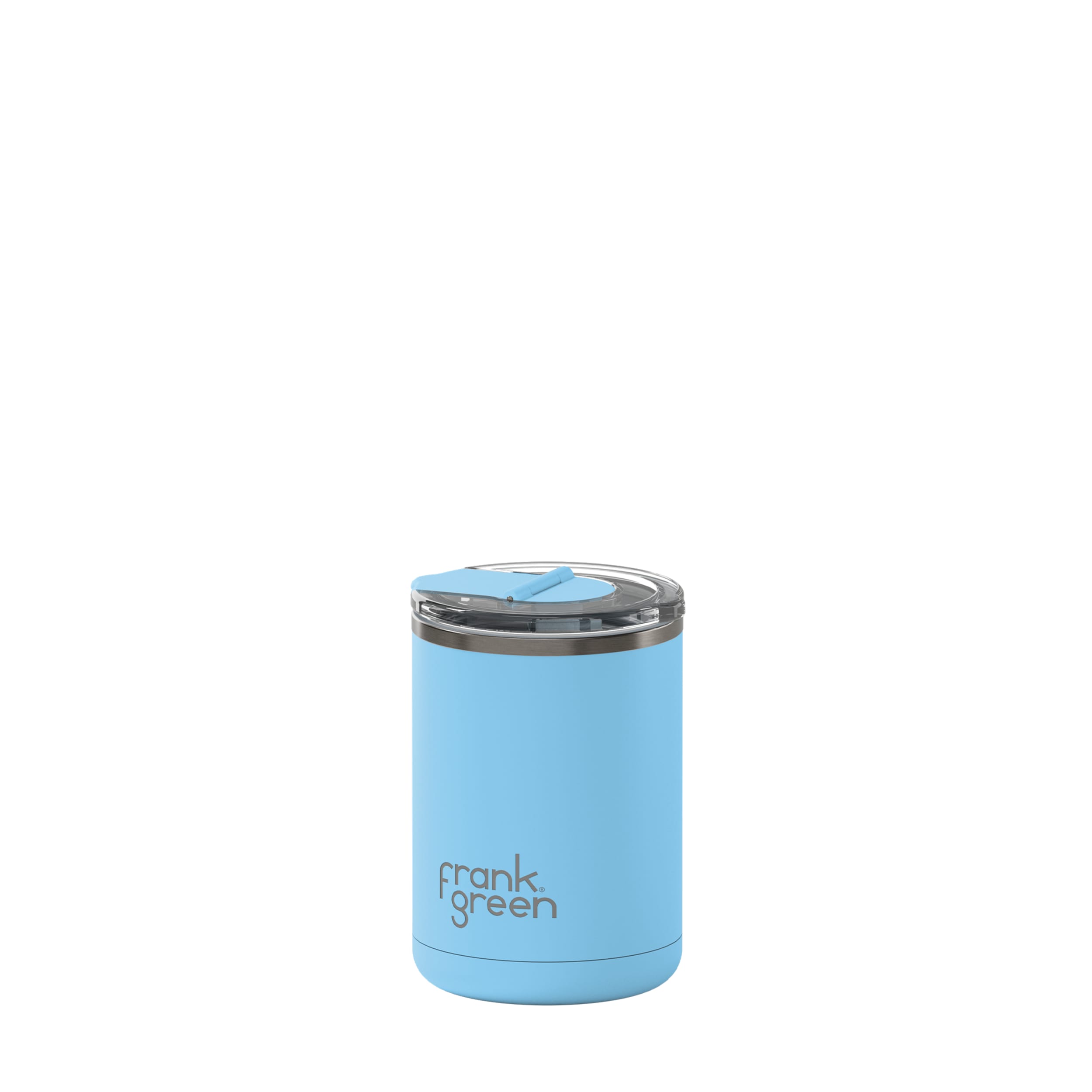 frank green 12oz Ceramic Coffee Cup with Hinged Screw Lid - Sky Blue