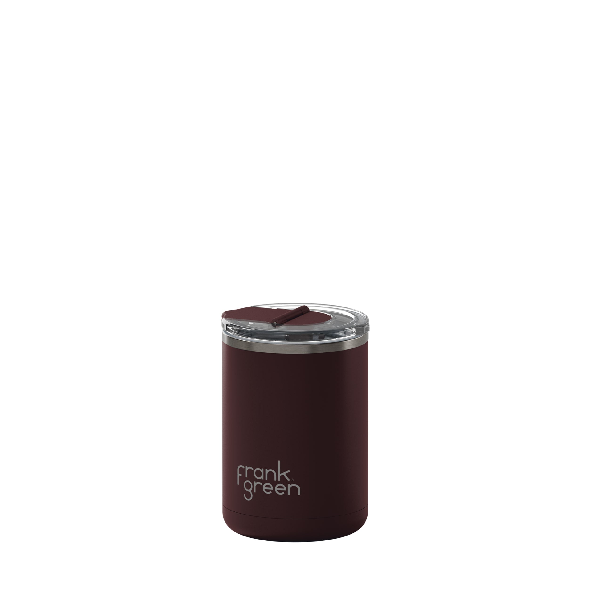 frank green 12oz Ceramic Coffee Cup with Hinged Screw Lid - Chocolate