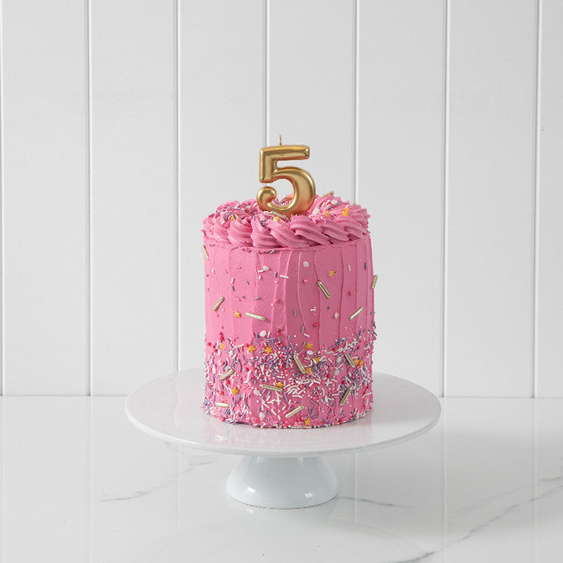 Cake & Candle Candle Number 5 Gold