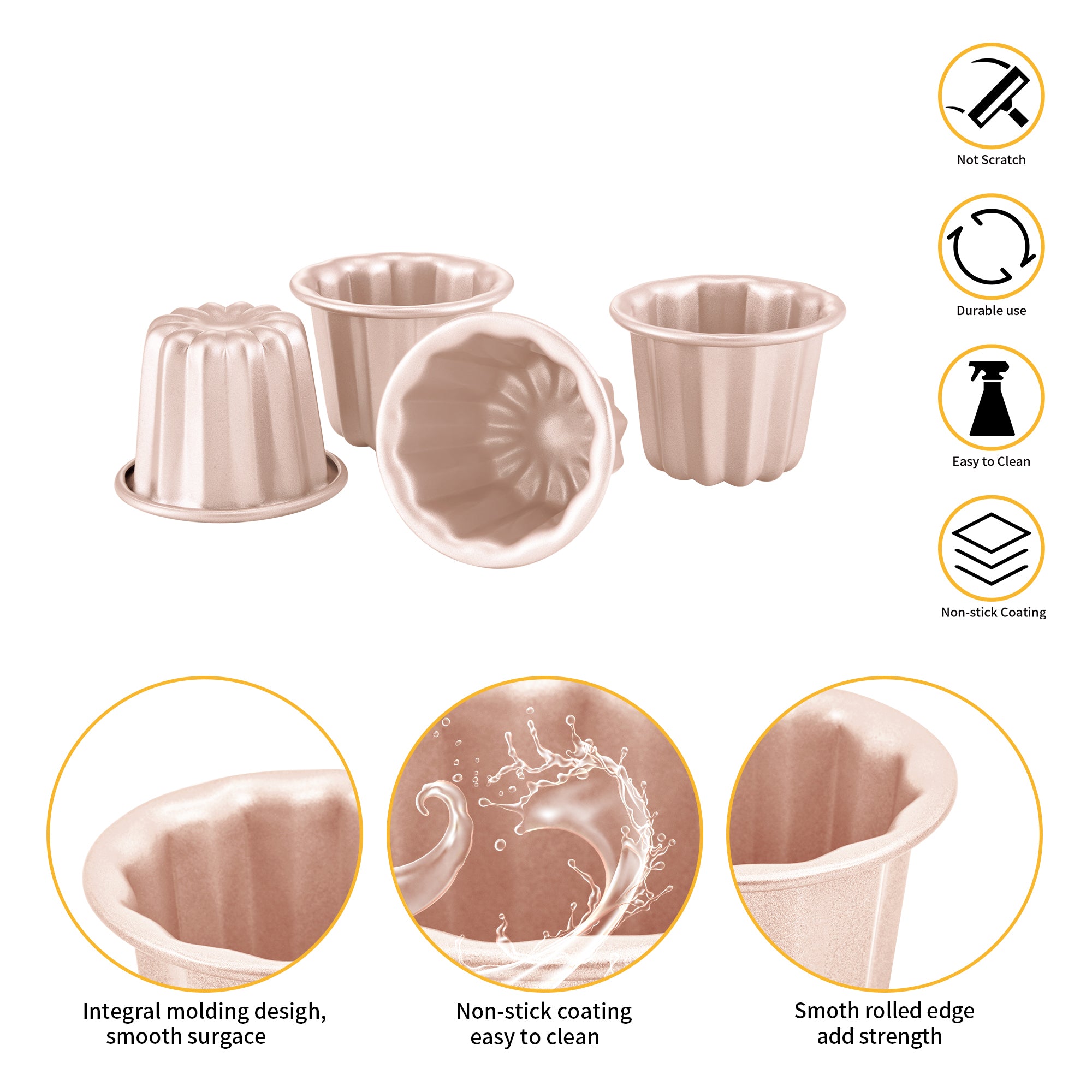 CHEFMADE Canelé Mould Set of 4 (WK9772-4)