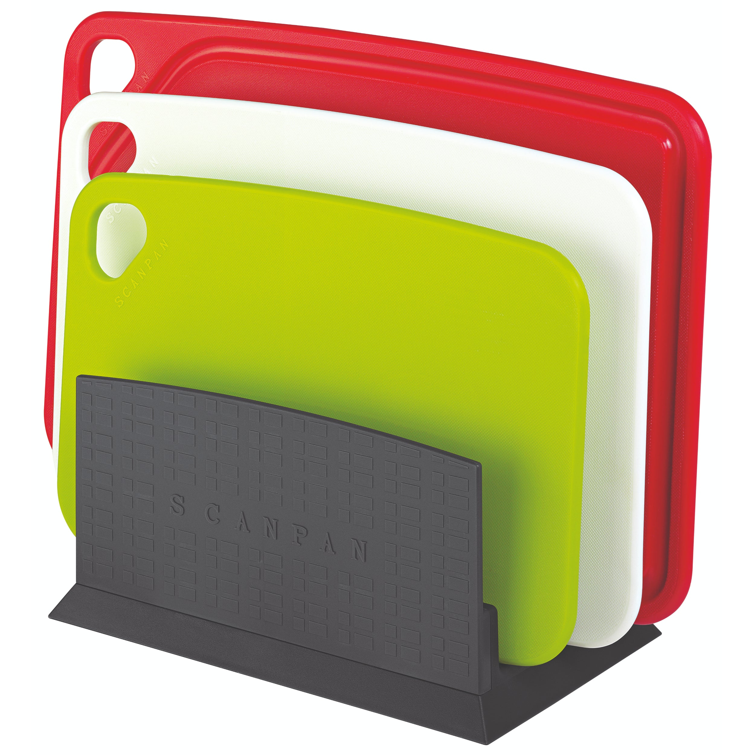 Scanpan Spectrum Cutting Board Set With Stand - 4 Piece