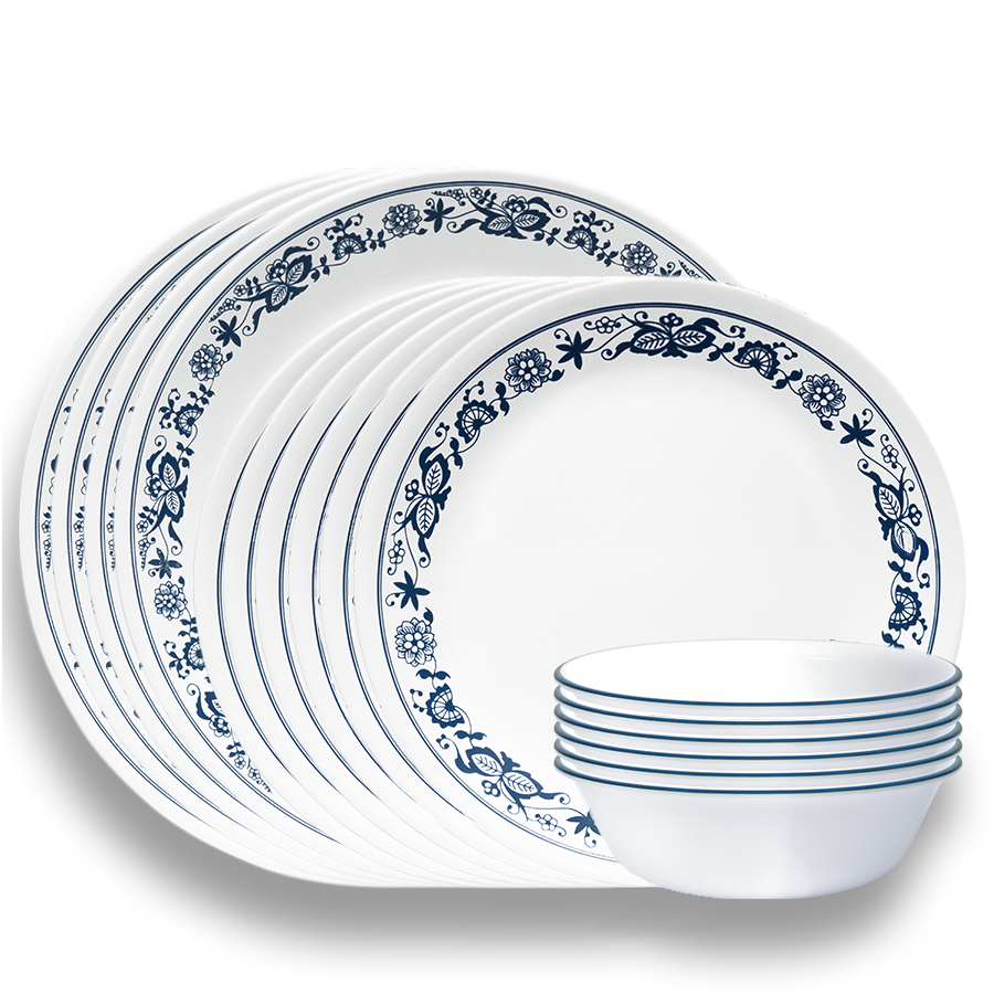 Corelle Old Town Blue 18 Piece Dinner Set