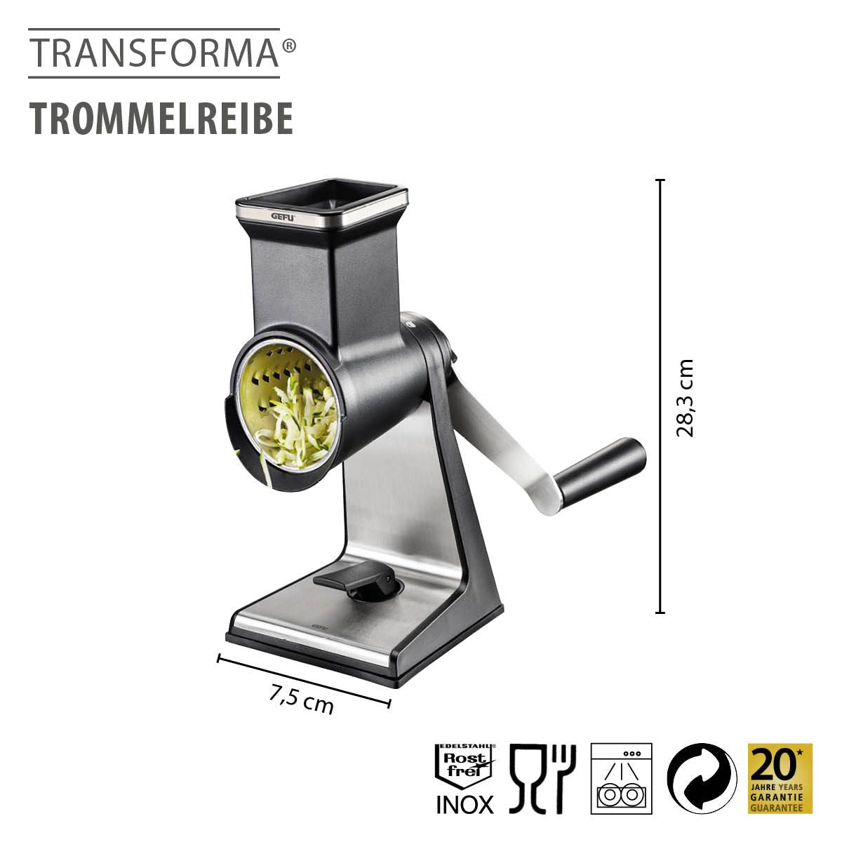 GEFU Transforma Rotary Grater