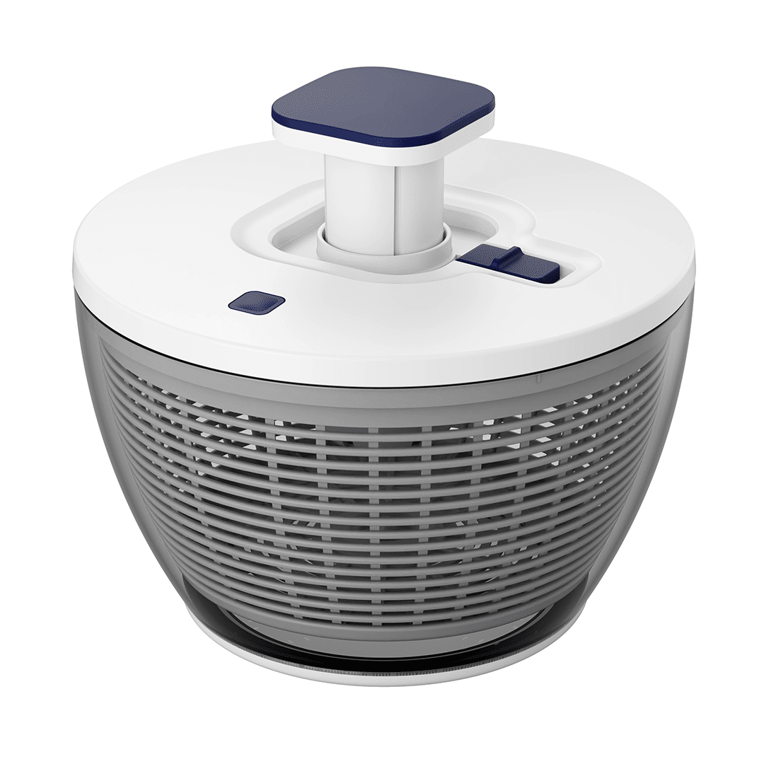 KH Hands On 6Lt Push Down Salad Spinner White