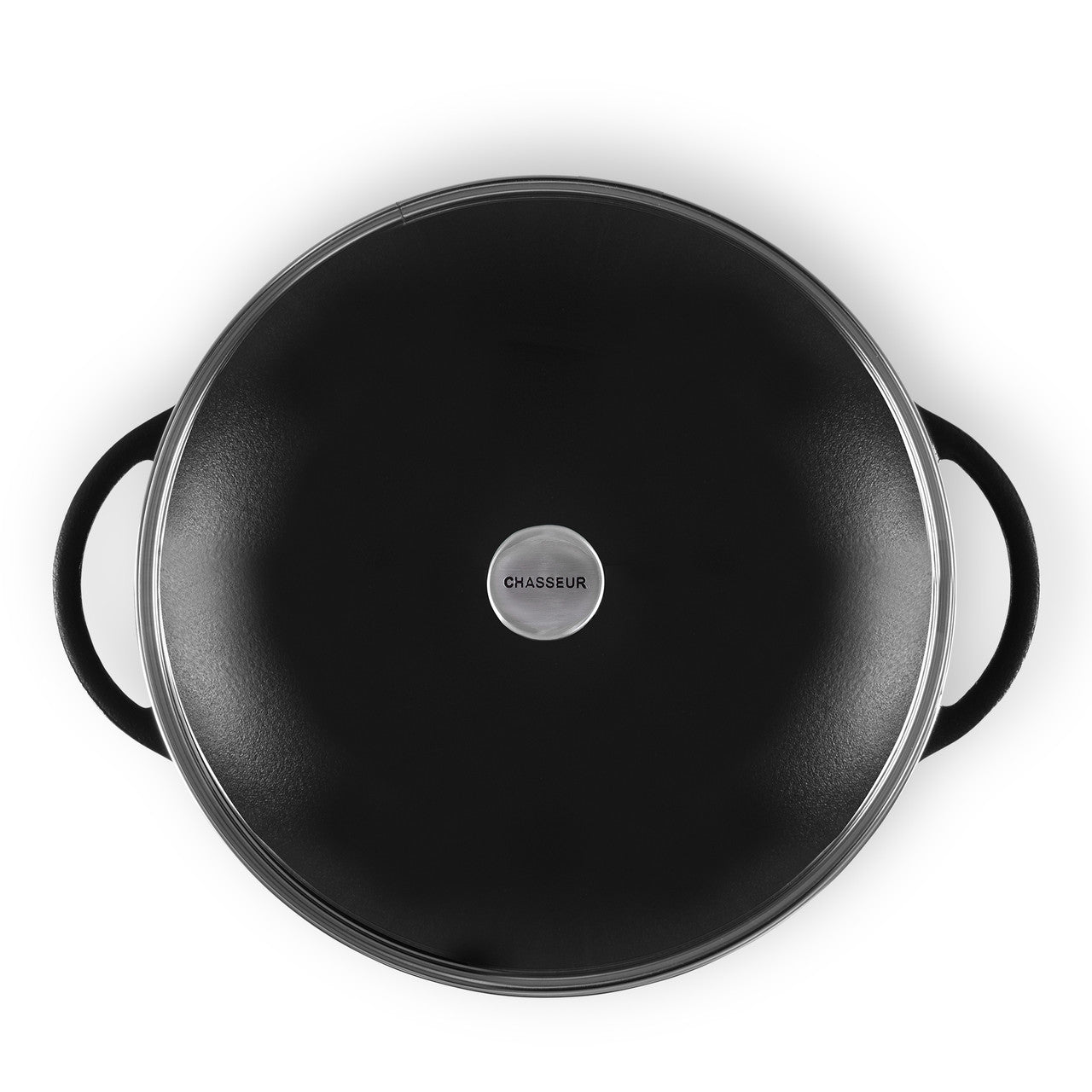 Chasseur Wok with Glass Lid 37cm/4.5L - Matte Black