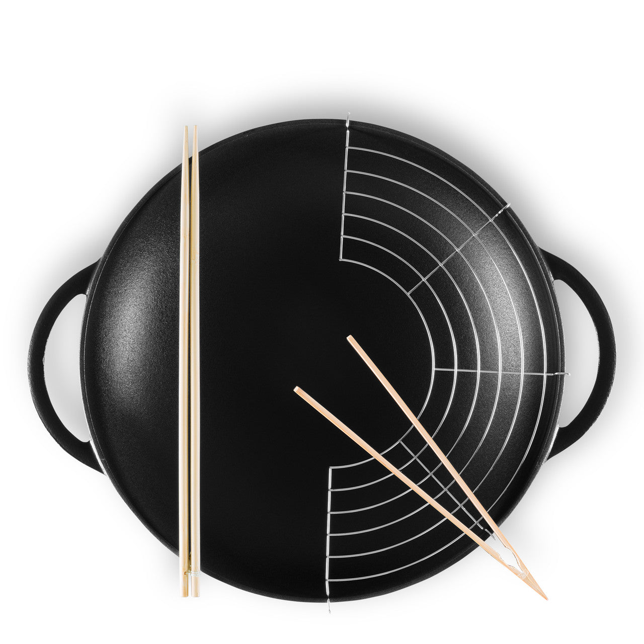 Chasseur Wok with Glass Lid 37cm/4.5L - Matte Black