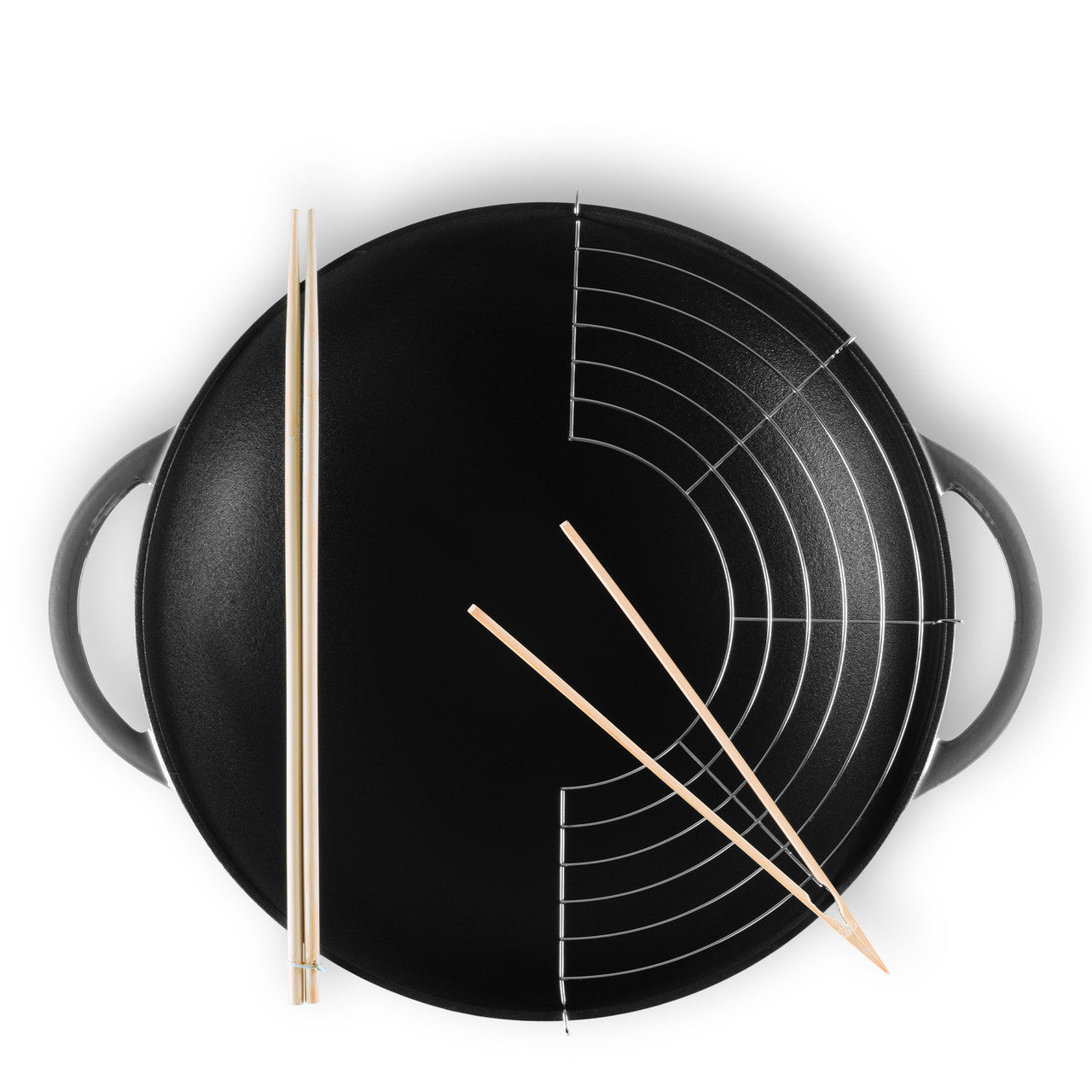 Chasseur Wok with Glass Lid 37cm/4.5L - Caviar