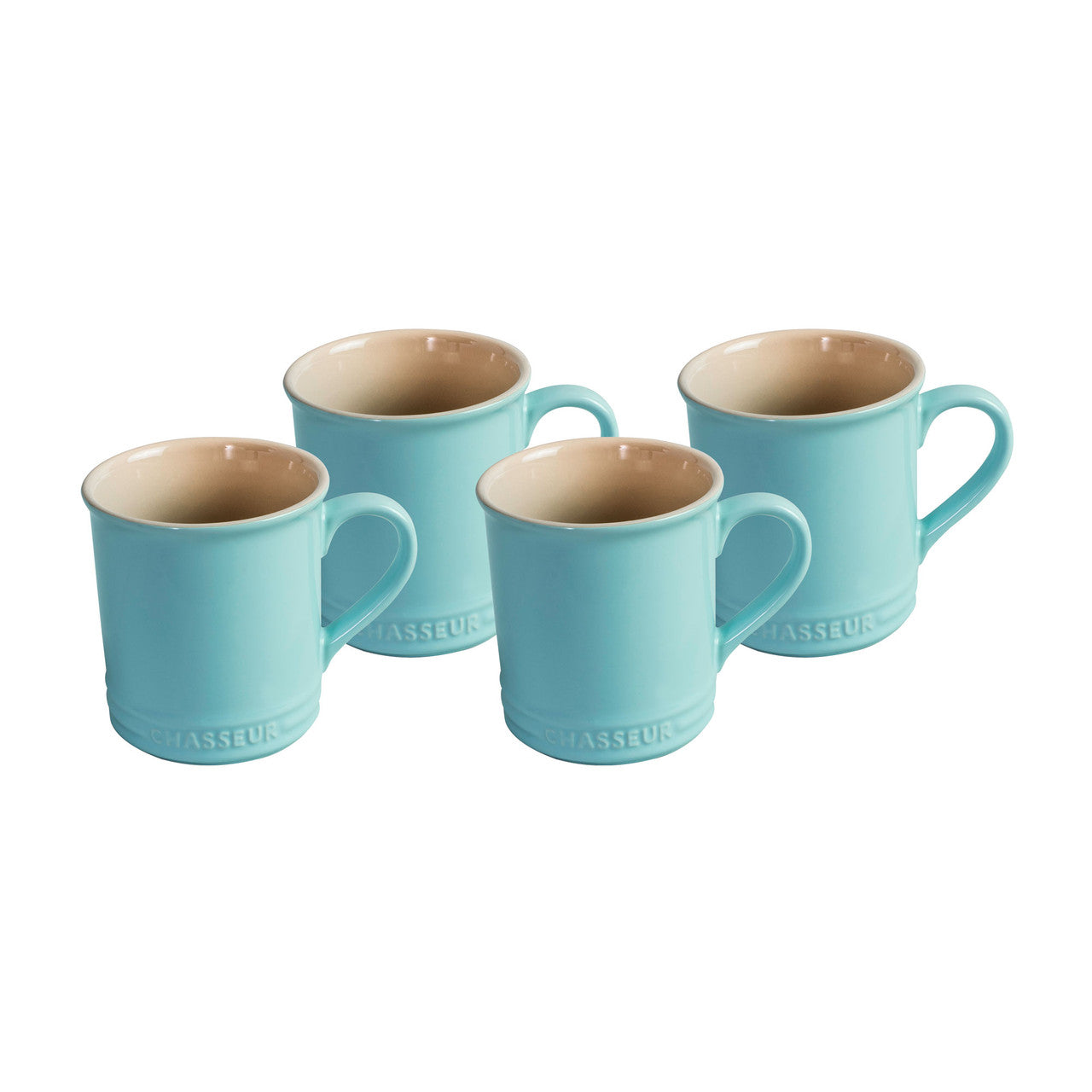 Chasseur La Cuisson Mug 350ml Set of 4 - Duck Egg Blue