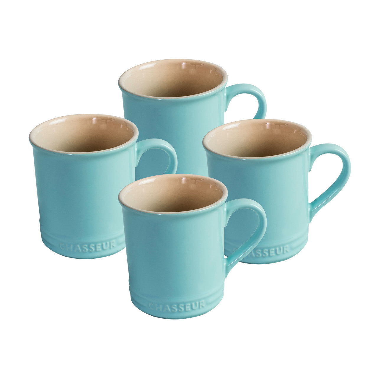 Chasseur La Cuisson Mug 350ml Set of 4 - Duck Egg Blue