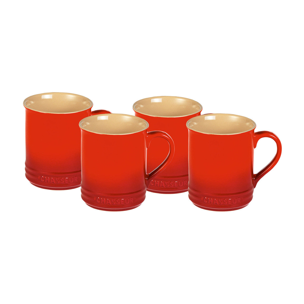 Chasseur La Cuisson Mug 350ml Set of 4 - Red