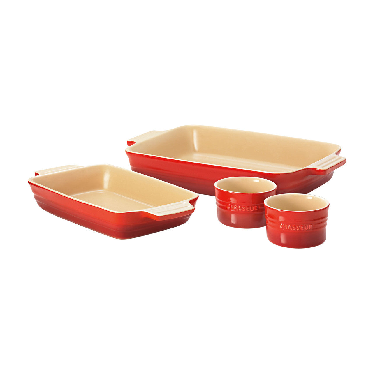 Chasseur La Cuisson 4 Piece Baker Set - Red