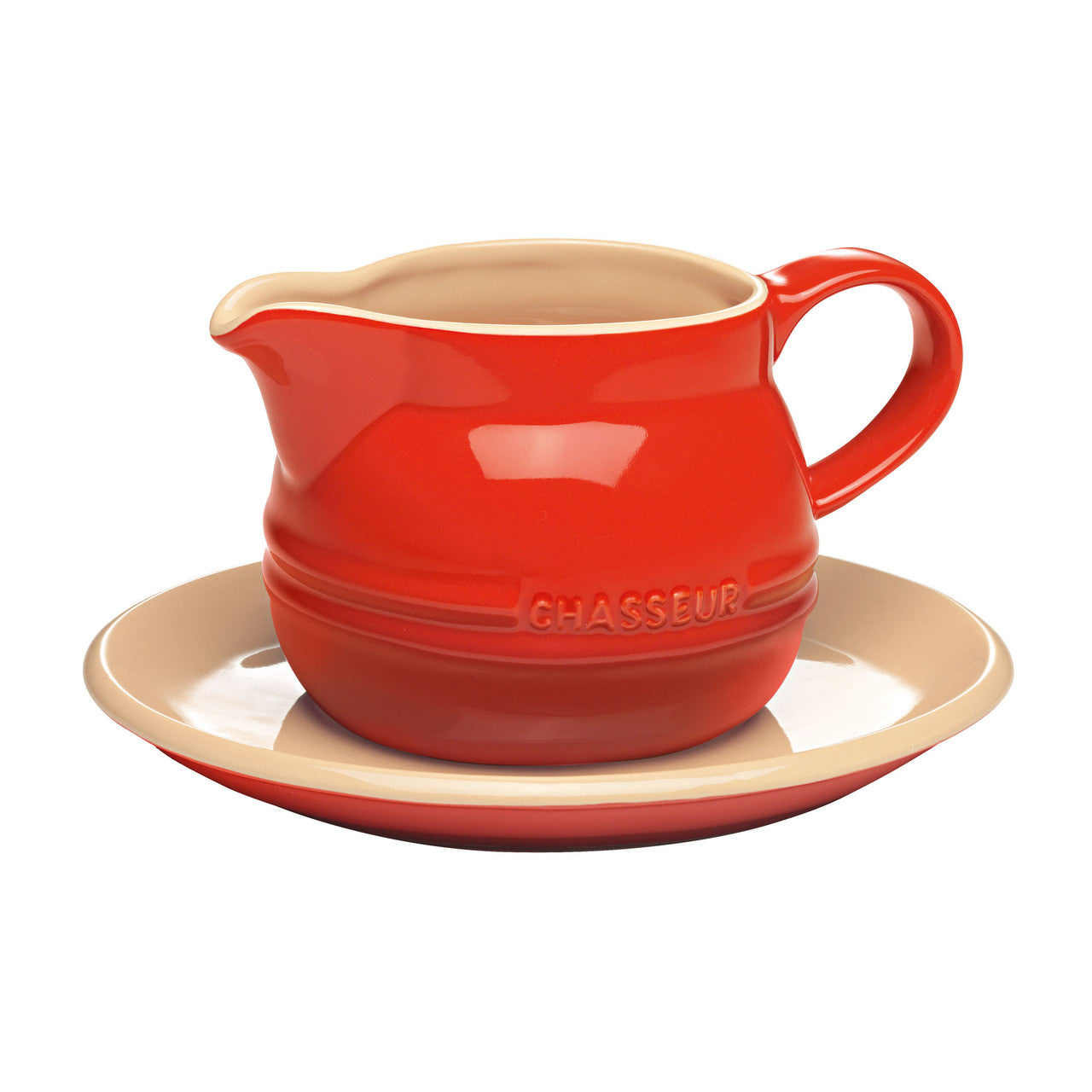 Chasseur La Cuisson Gravy Boat and Saucer - Red