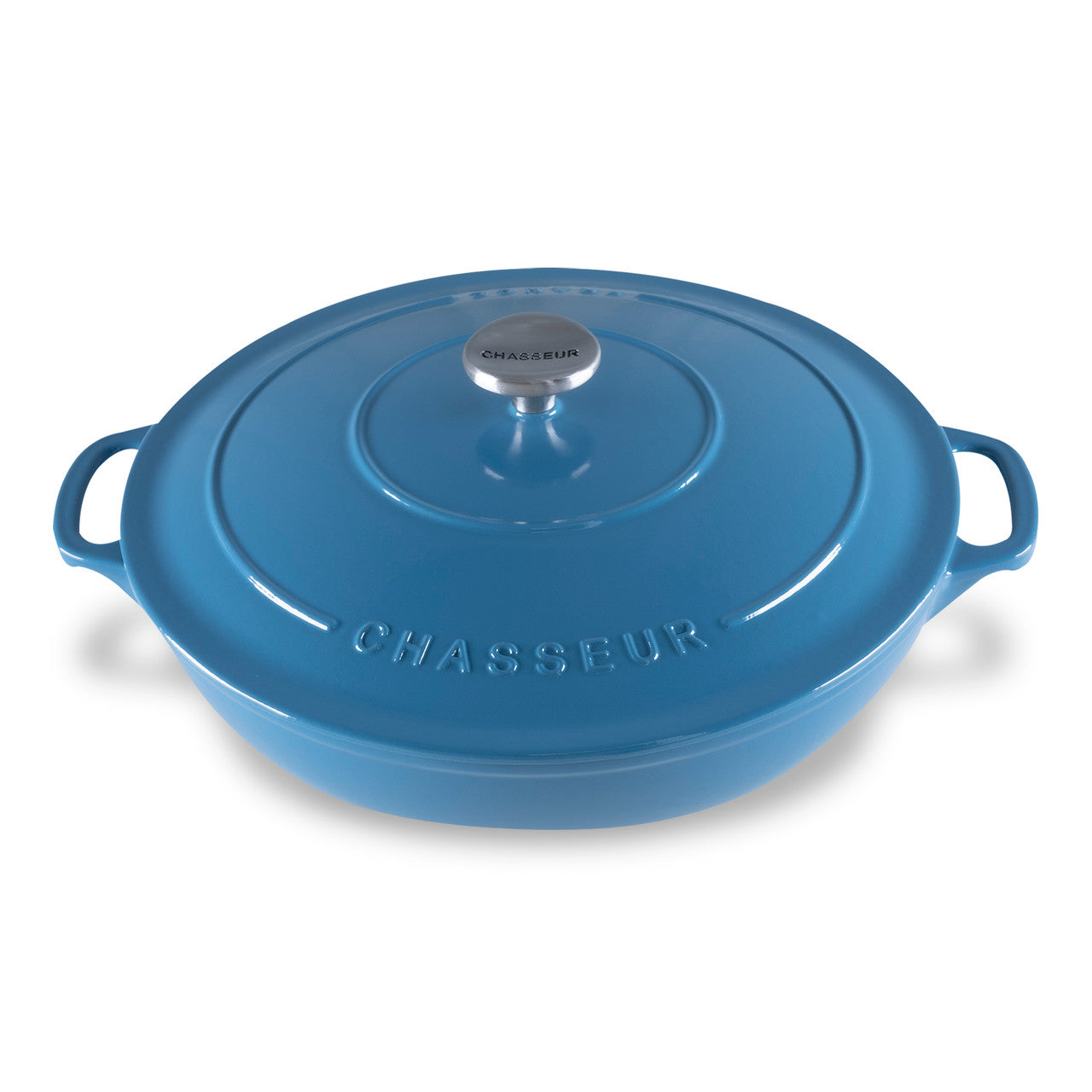Chasseur Low Round Casserole 30cm/2.5L - Sky Blue