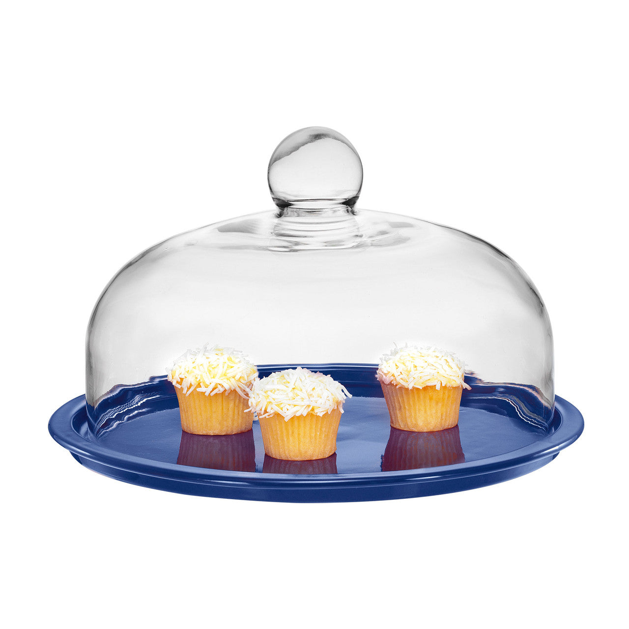 Chasseur La Cuisson Cake Platter with Glass Lid - Blue