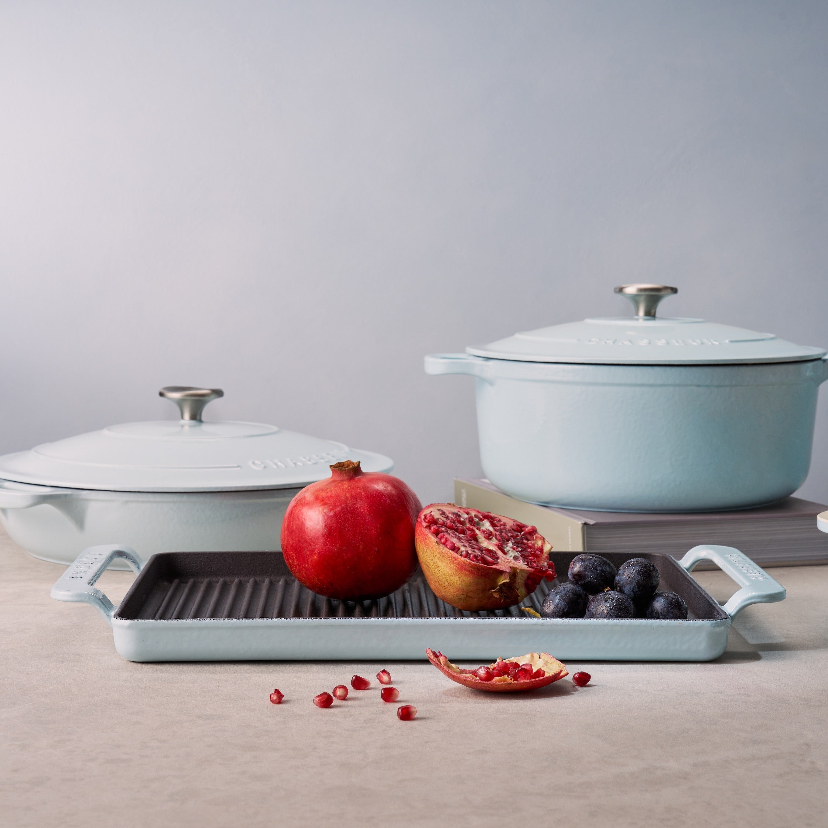 Chasseur Rectangular Grill 42 x 24cm - Duck Egg Blue