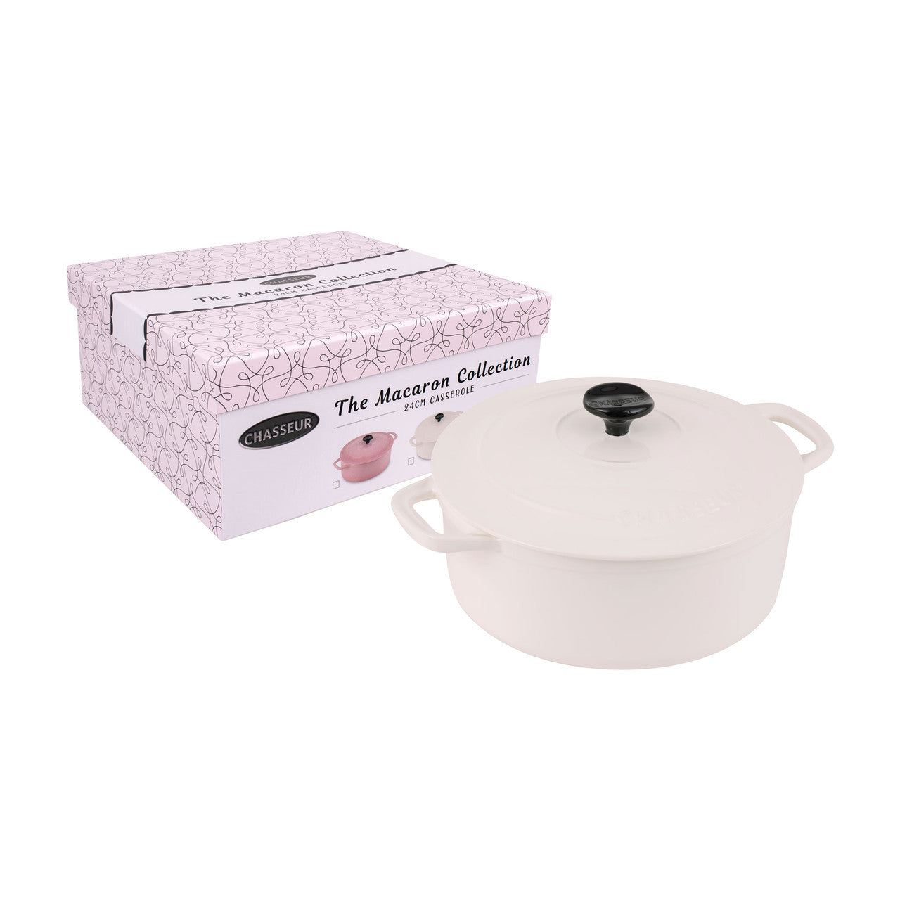 Chasseur Macaron 24cm Casserole - Antique Cream
