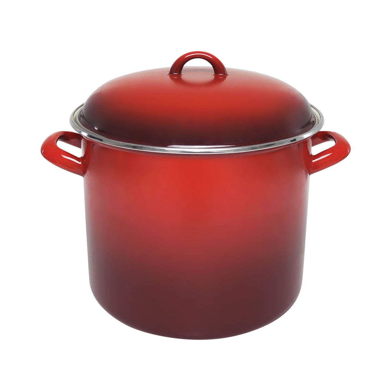 Chasseur Enamel Stock Pot 24 x 20cm/8.2L - Red