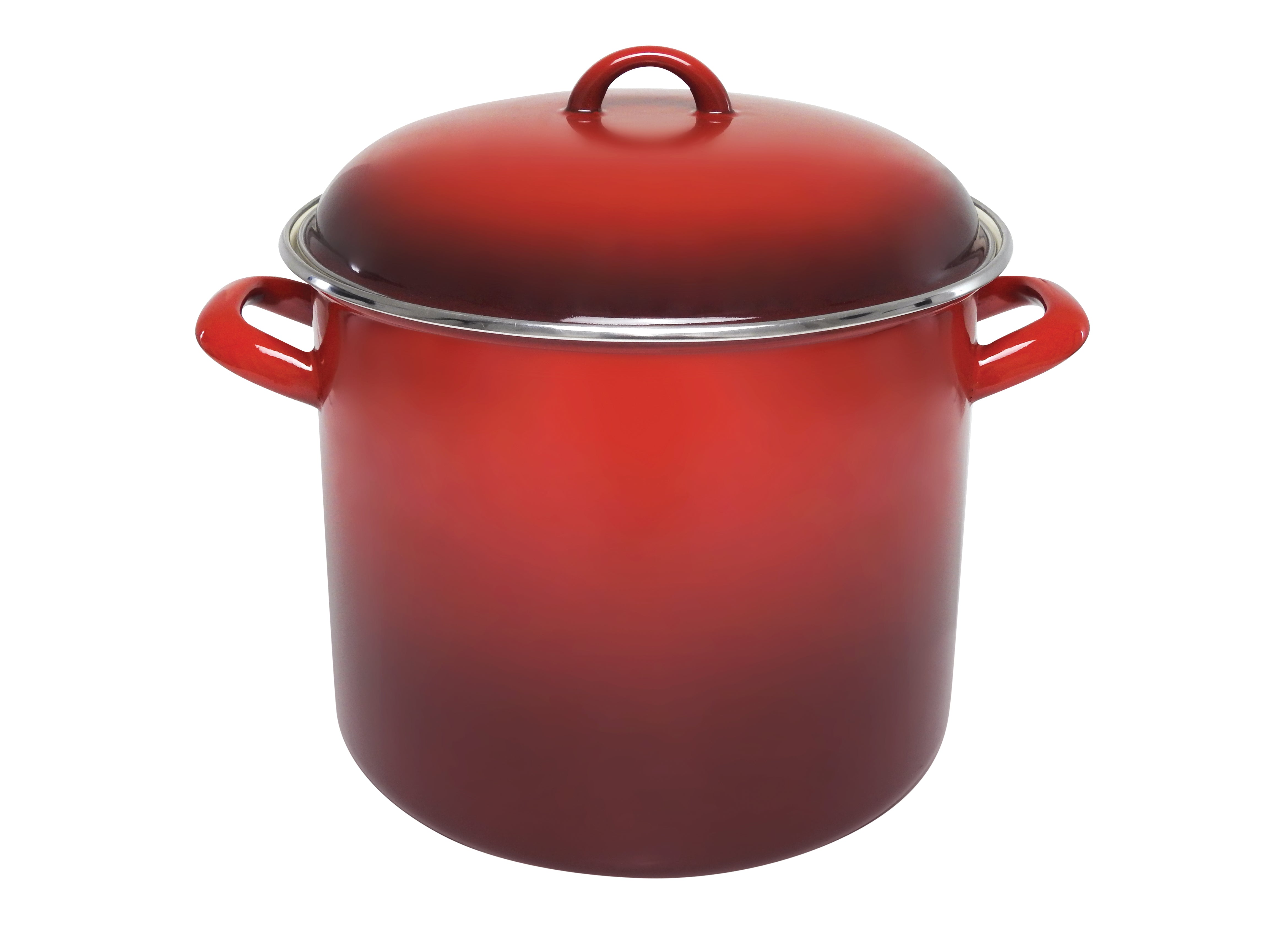 Chasseur Enamel Stock Pot 28 x 24cm/14L - Red
