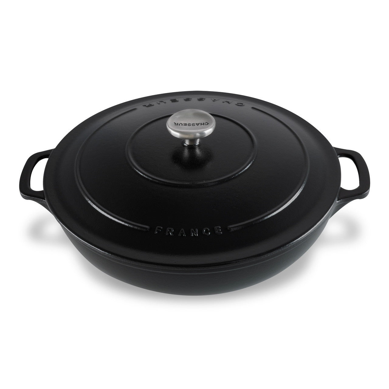 Chasseur Low Round Casserole 30cm/2.5L - Matte Black