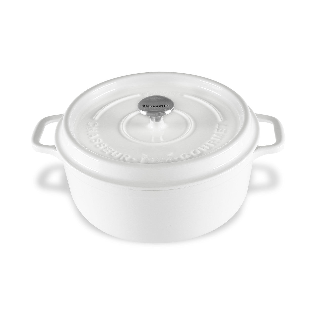 Chasseur Gourmet Round French Oven 26cm/5L - Crisp White