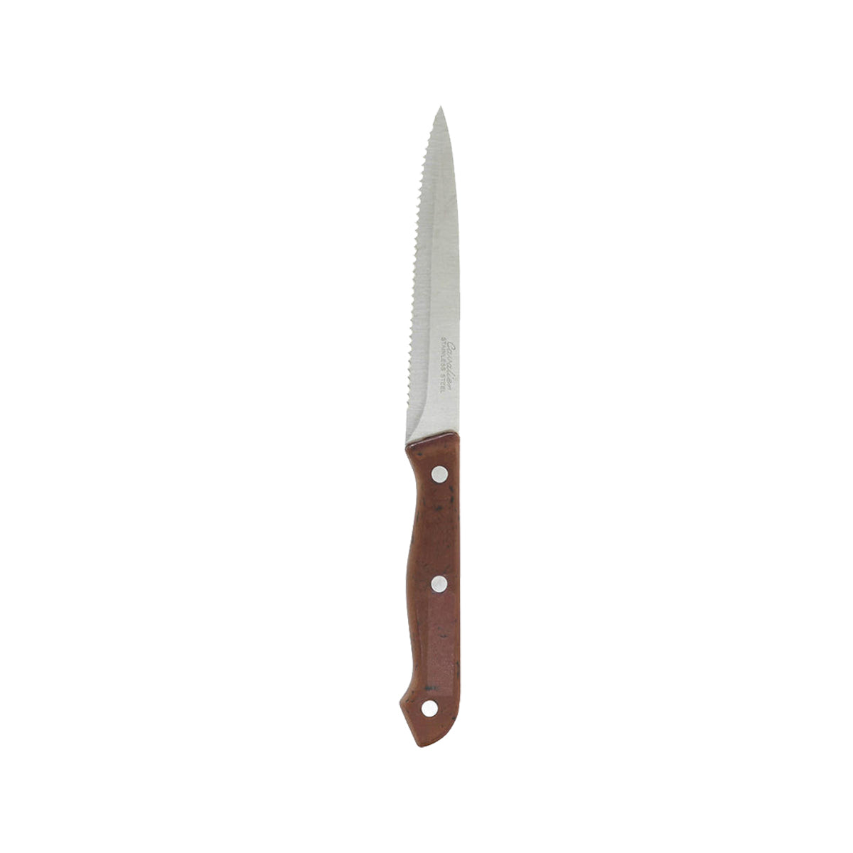 Cavalier Steak Knife - Point Tip (125mm - Brown Handle) (12 Pack)
