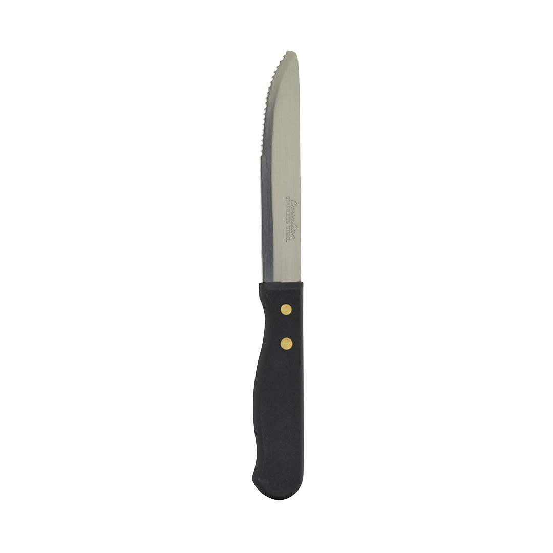 Cavalier Steak Knife - Round Tip (125mm - Black) (12 Pack)