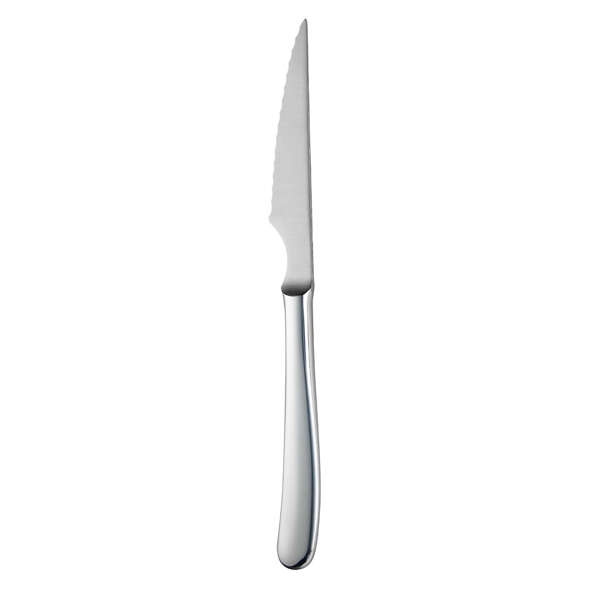 Cavalier Steak Knife - Solid Handle & Point Tip (Silver) (12 Pack)