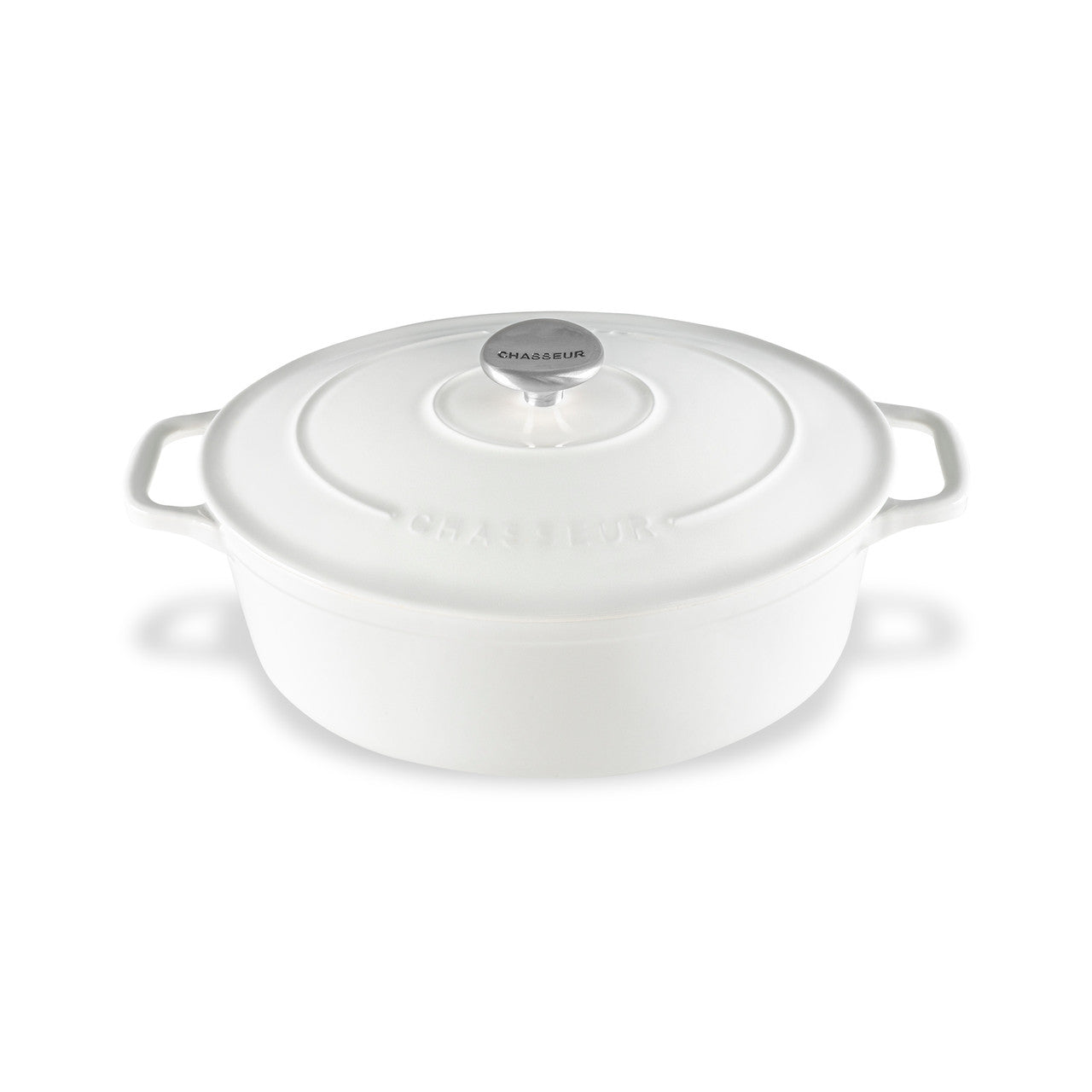 Chasseur Oval French Oven 27cm/3.6L Brillant - White