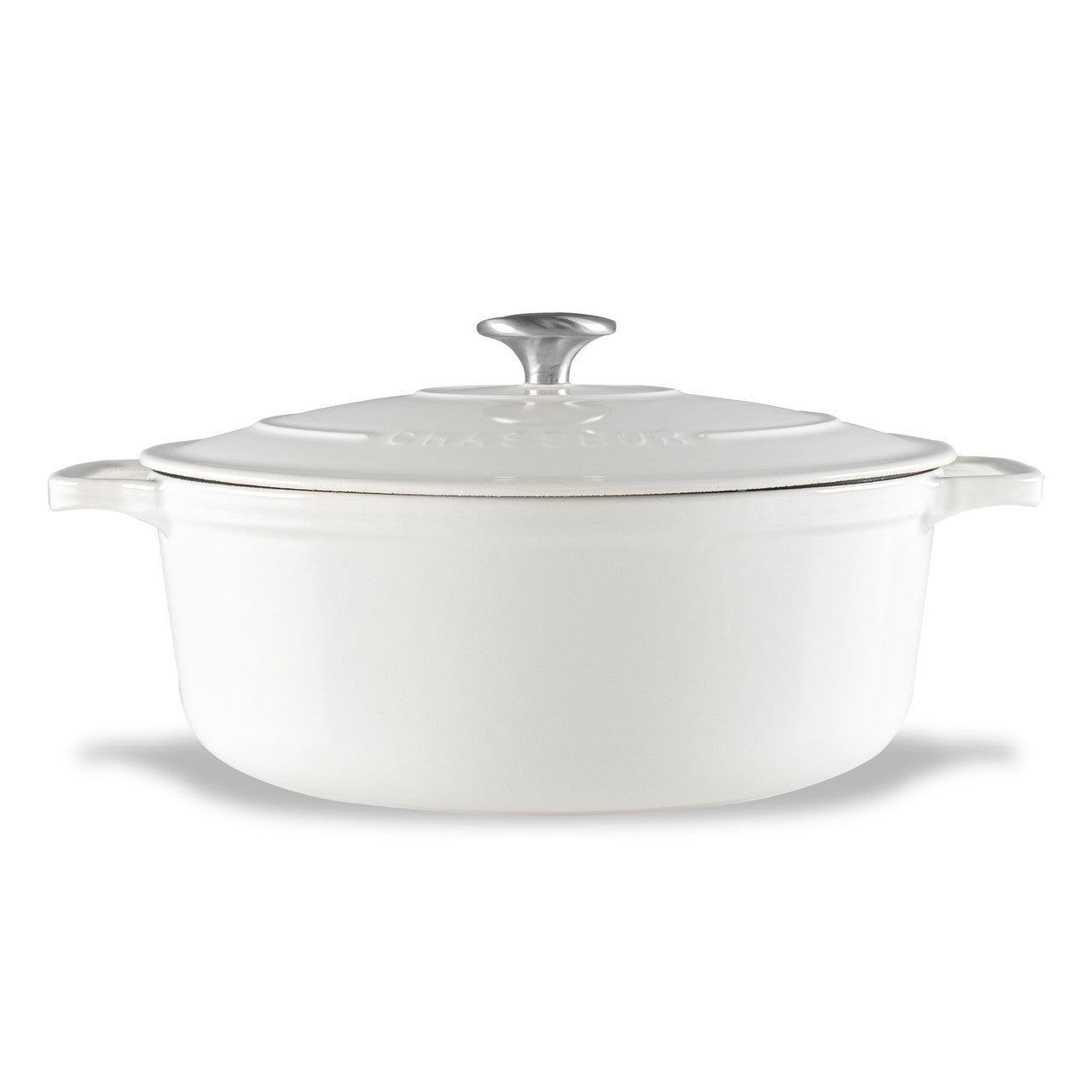 Chasseur Oval French Oven 27cm/3.6L Brillant - White