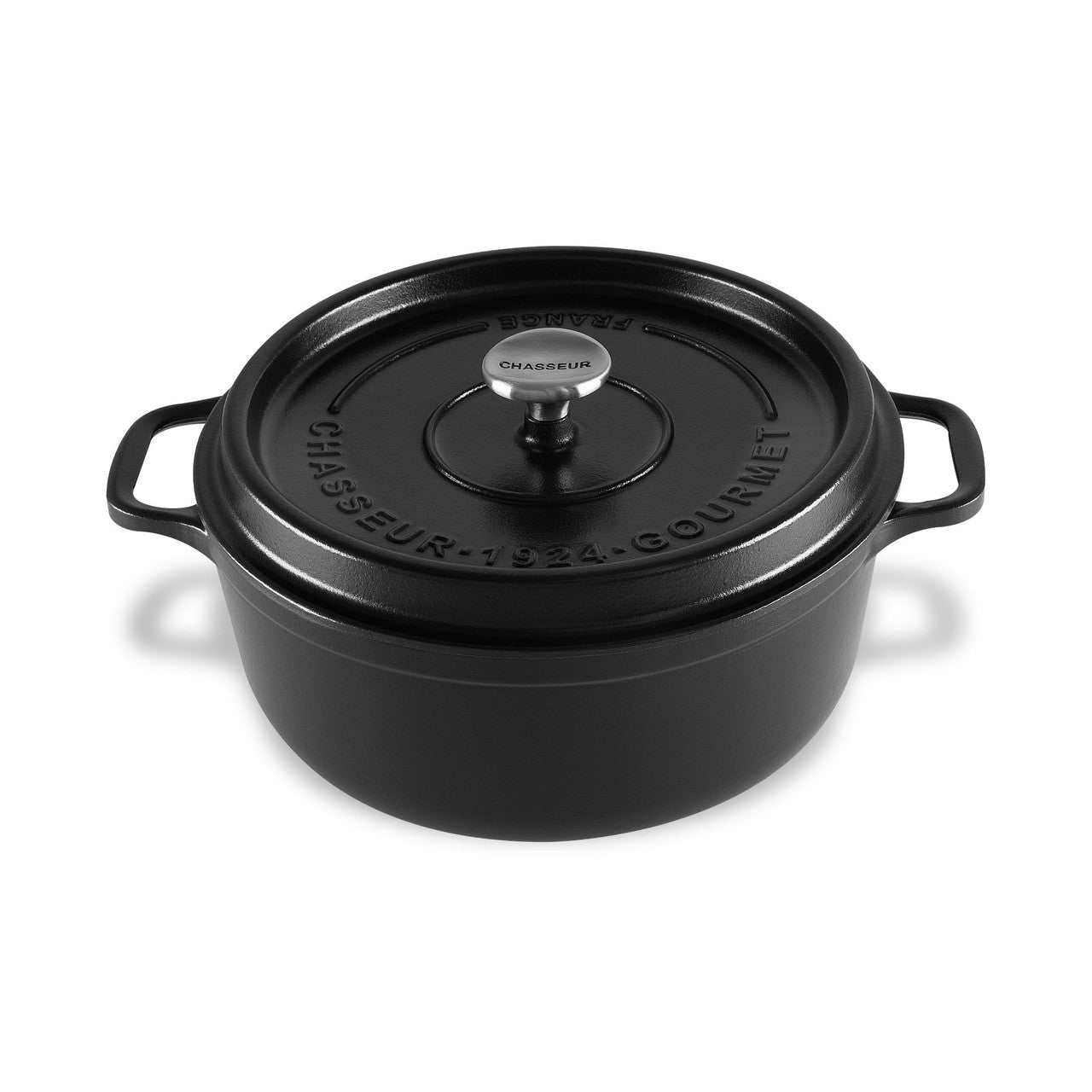 Chasseur Gourmet Round French Oven 26cm/5L - Satin Black